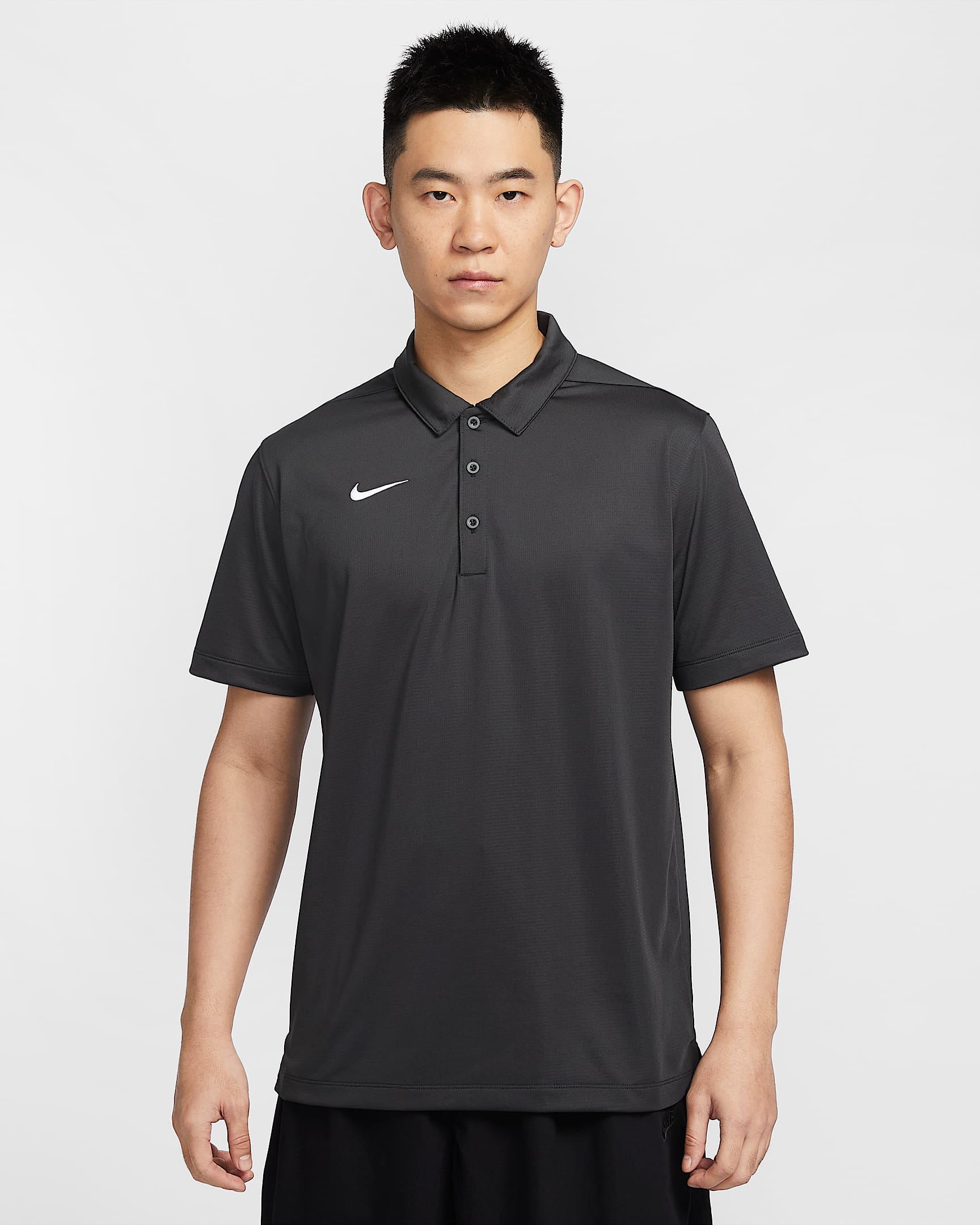 Nike Dri-FIT 男子速干翻领T恤 - 煤黑