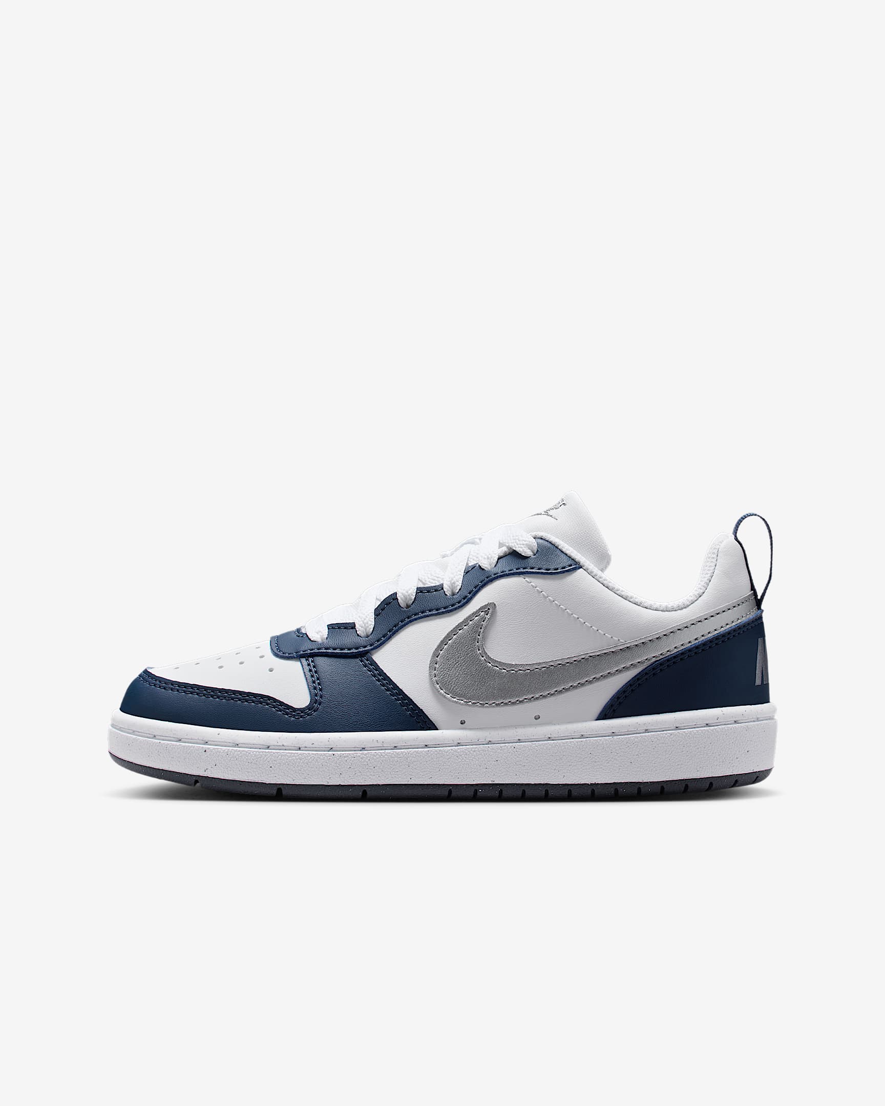 Nike Court Borough Low Recraft 耐克酷菠萝大童运动鞋 - 白色/深夜蓝/深藏青/金属银
