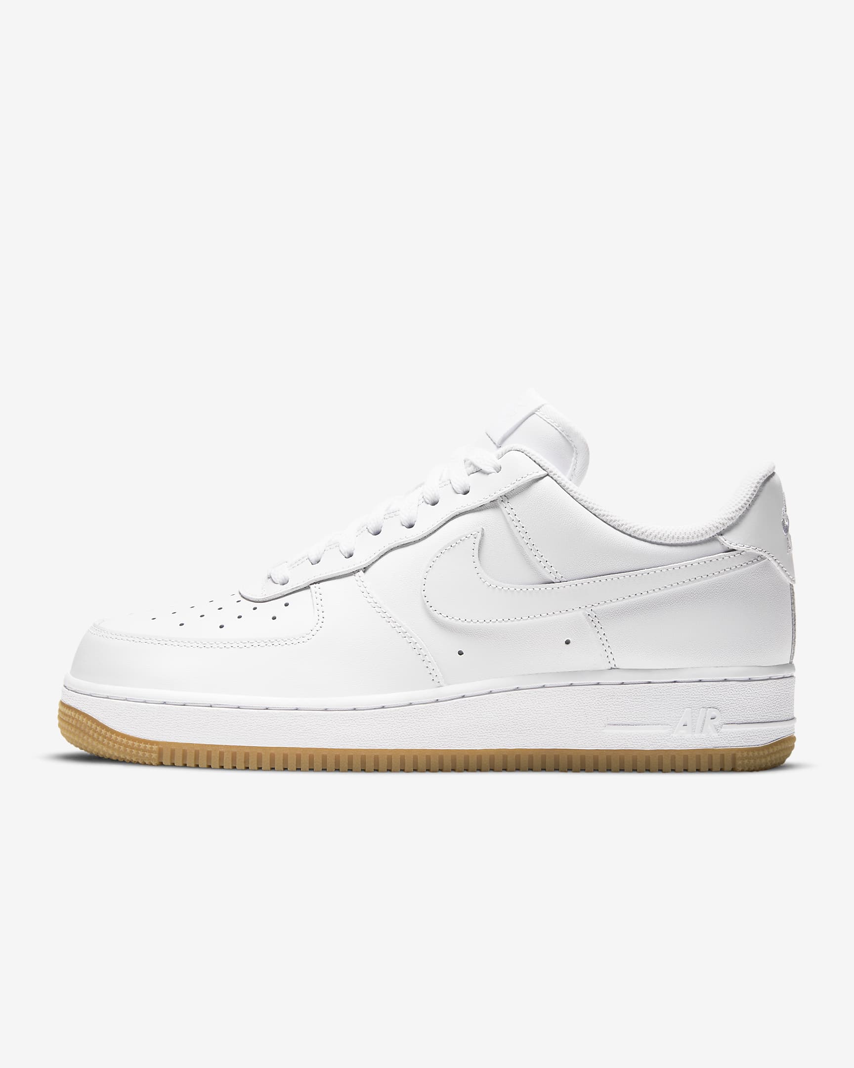 Nike Air Force 1 '07 男子空军一号运动鞋板鞋 - 白色/橡皮浅褐/白色
