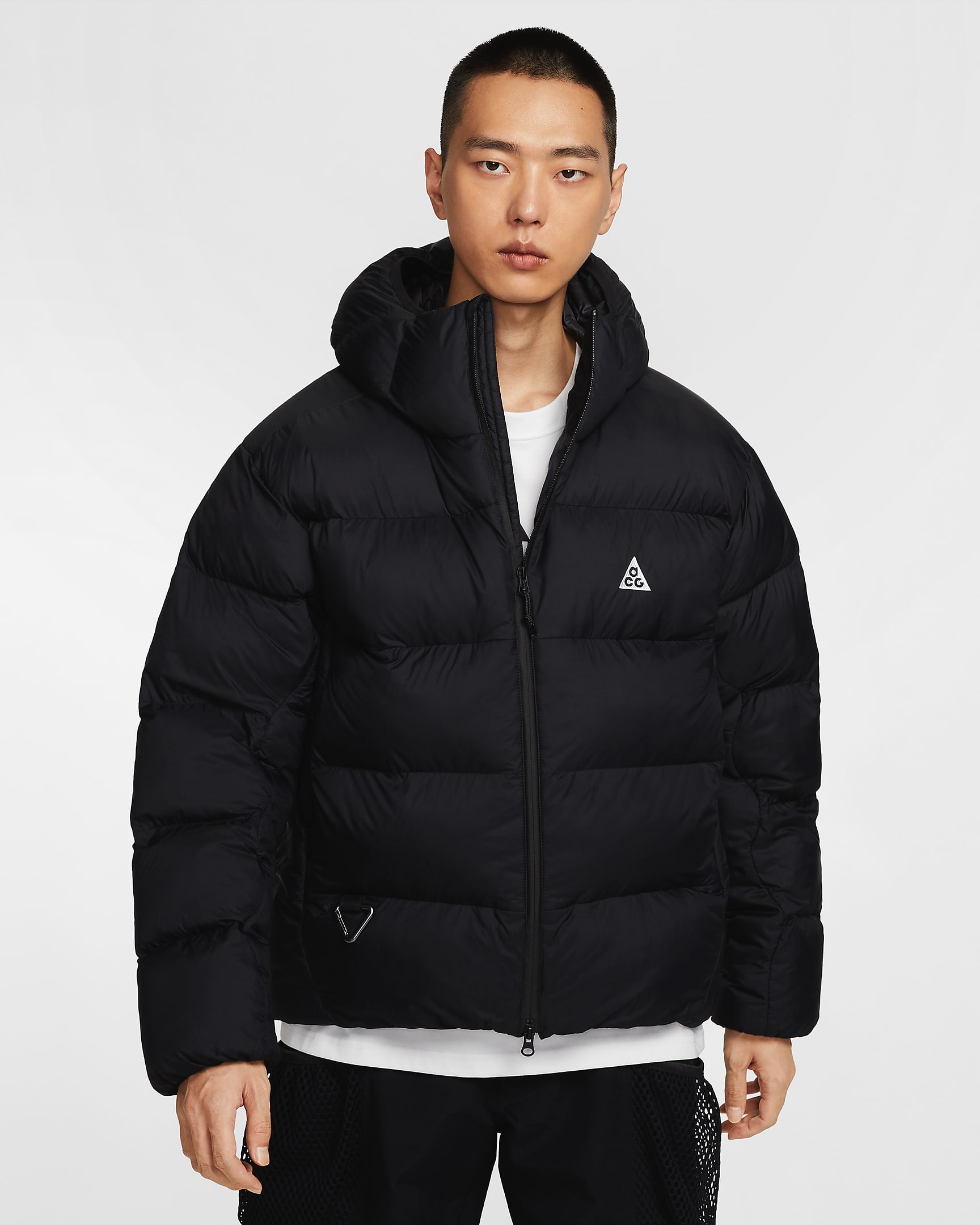 Nike ACG "Lunar Lake" Puffer PrimaLoft® Therma-FIT ADV 男子拒水宽松连帽棉服夹克 - 黑/黑/山峰白