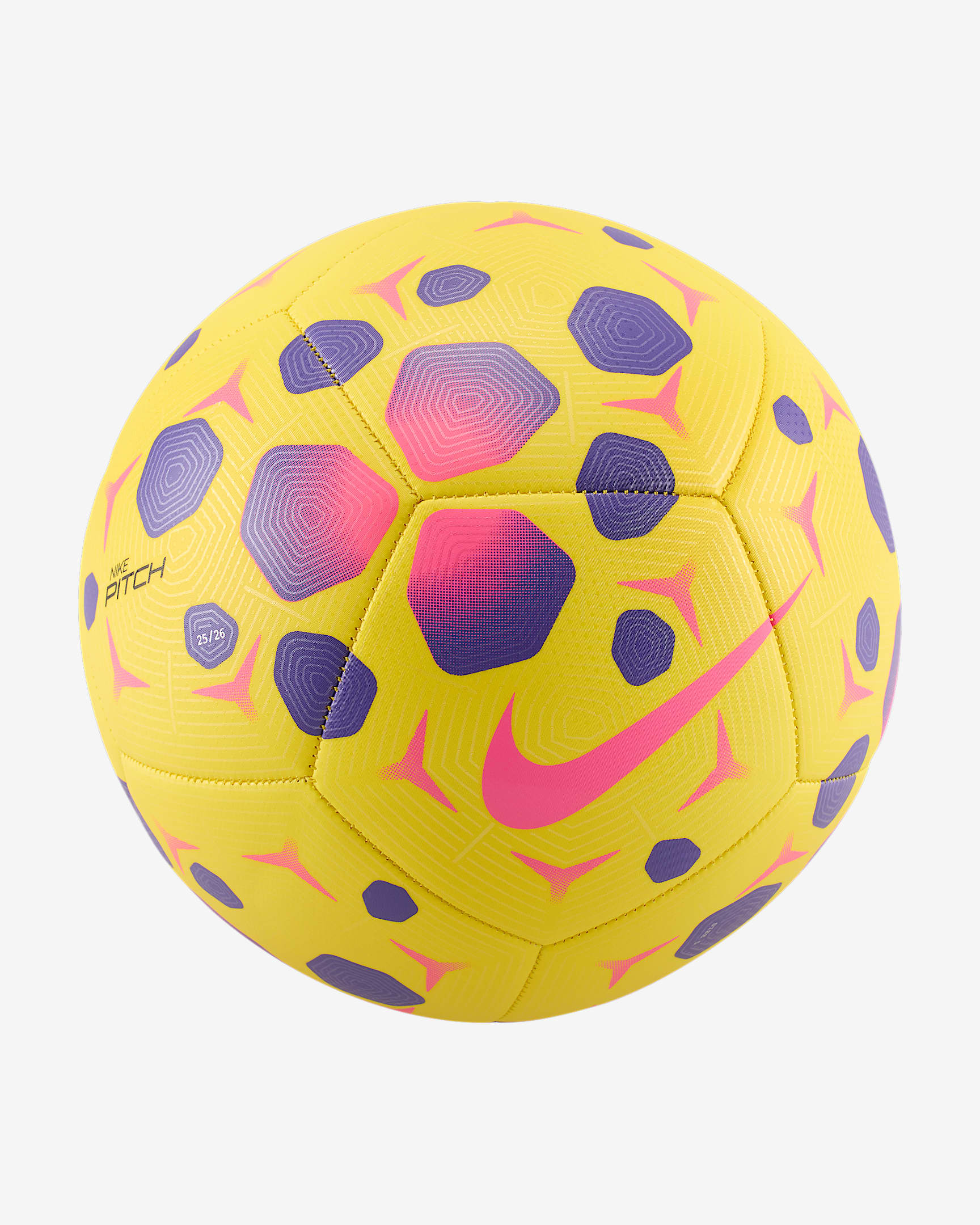 Nike Pitch 足球 - 黄色/紫色/透明粉