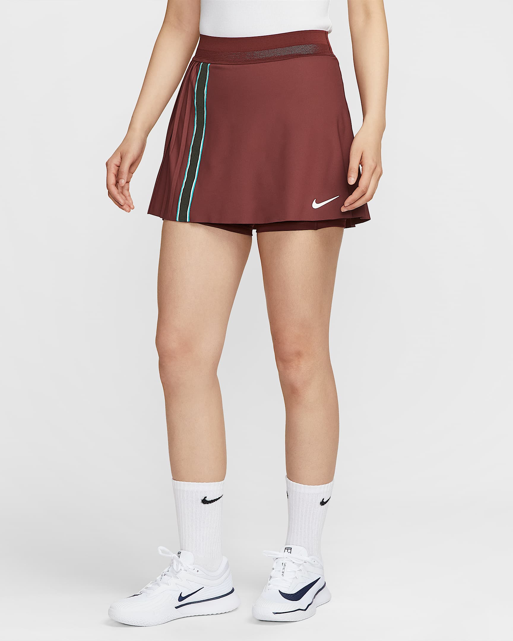 NikeCourt Slam Dri-FIT 郑钦文同款女子速干网球半身裙 - 暗队红/暗队红/白色