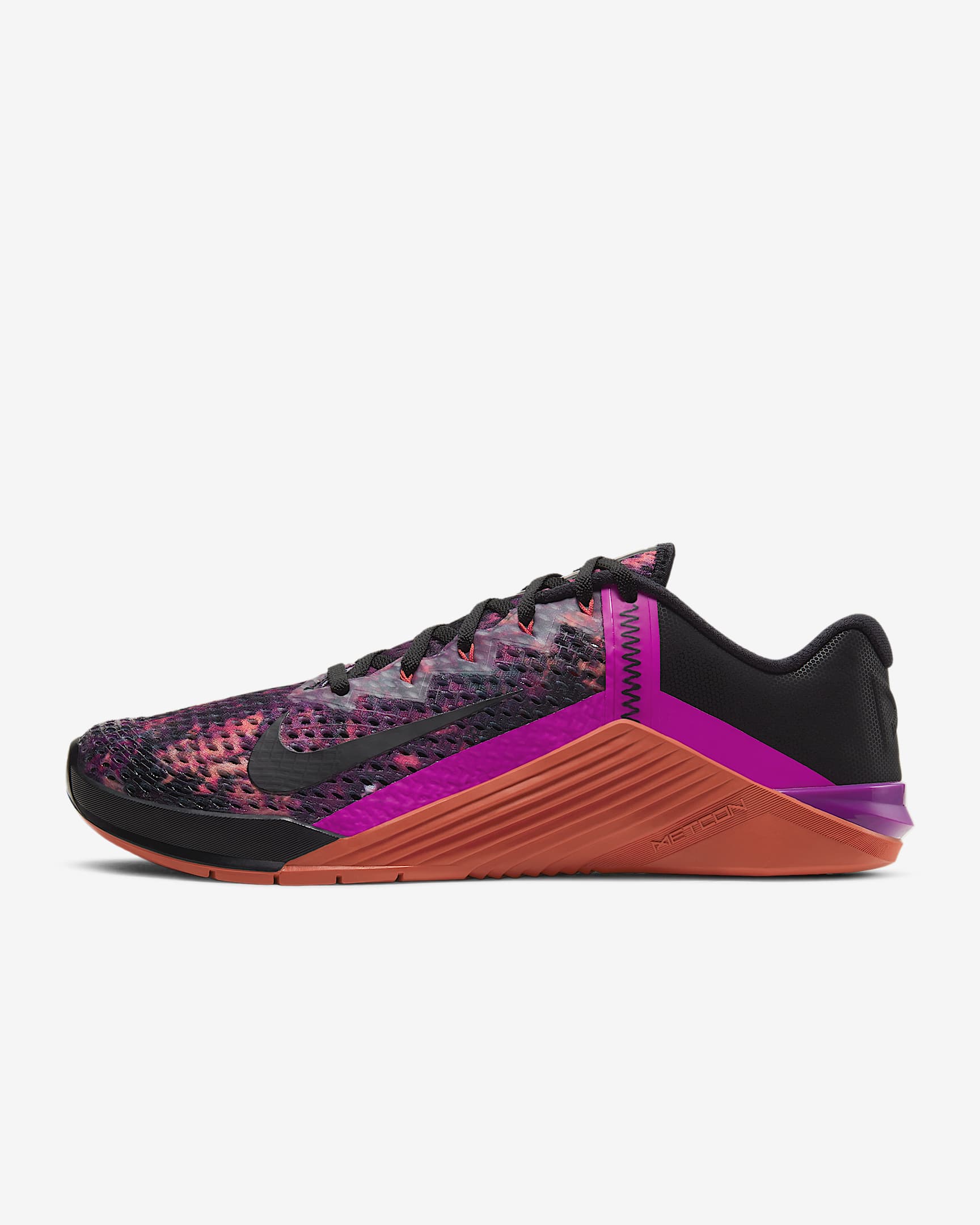 Nike Metcon 6 男/女训练鞋 - 黑/火星日出红/紫红/黑
