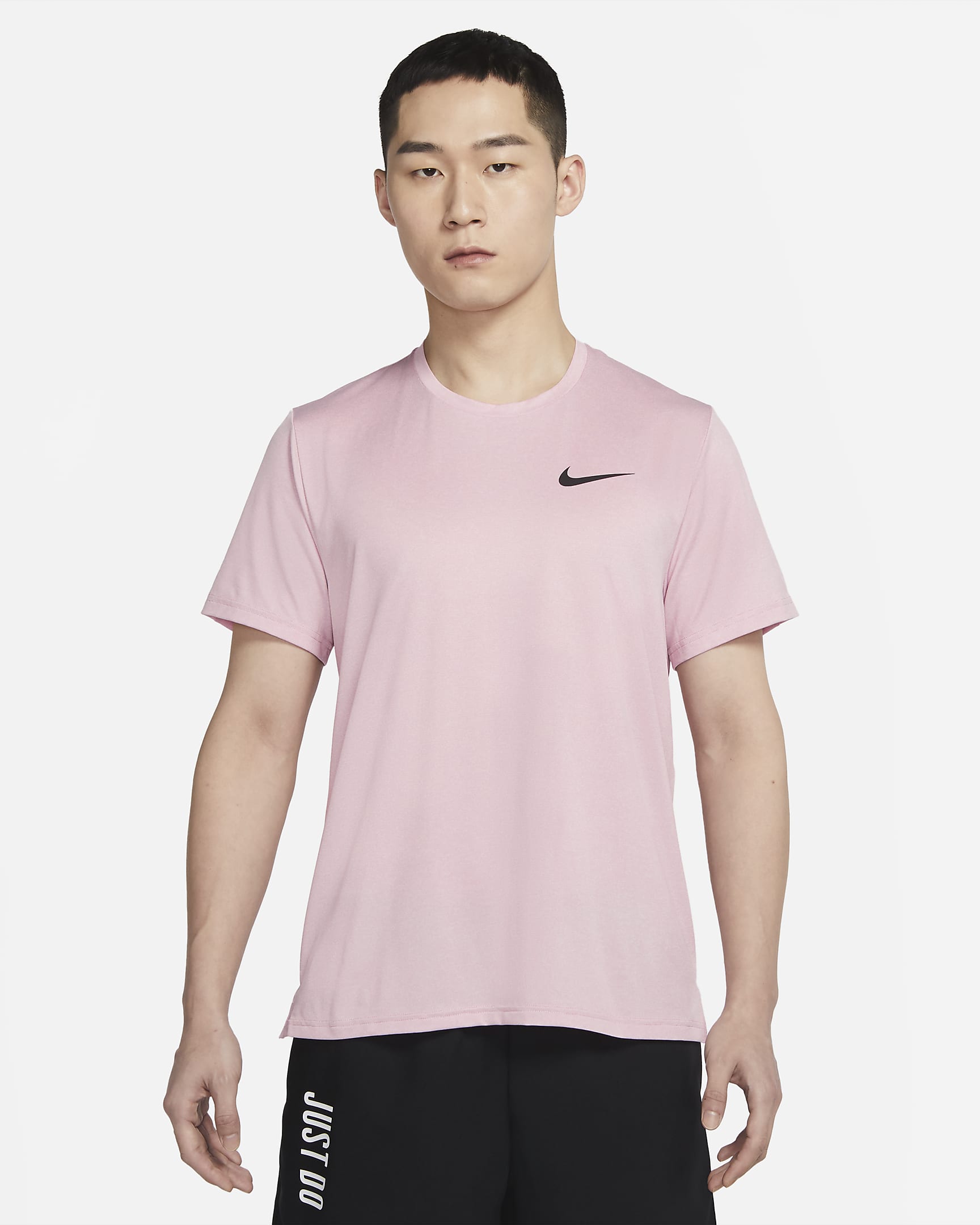 Nike Pro Dri-FIT 男子速干短袖训练上衣 - 元素粉/泡沫粉/调色/黑