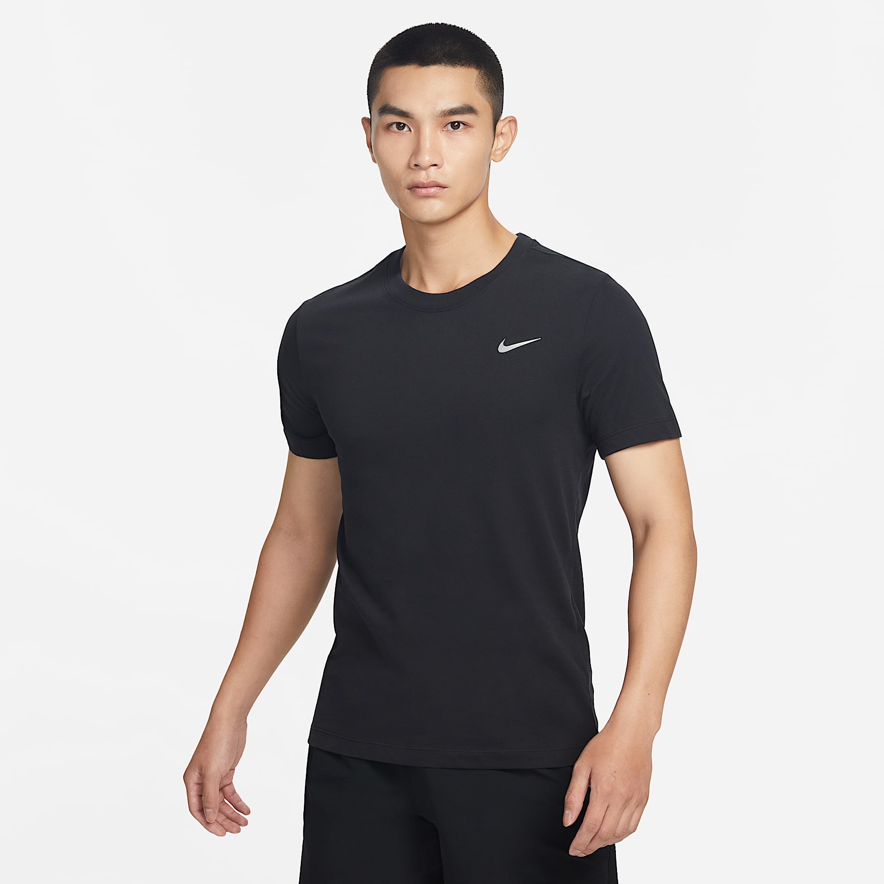 Nike Dri-FIT 男子训练T恤 - 黑/亚银