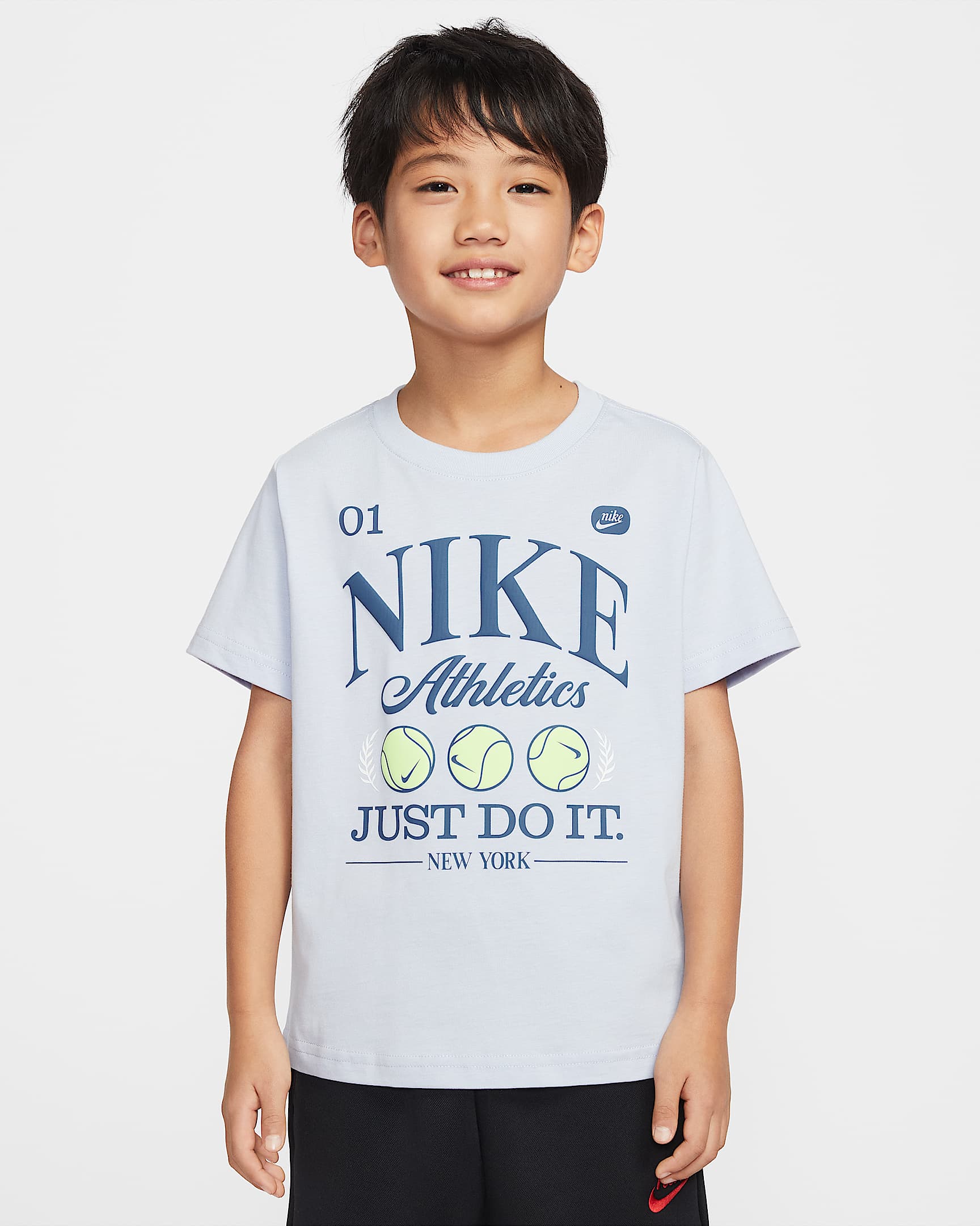 Nike Tennis Lifestyle 幼童T恤 - 幻影/蓝色/橙黄绿/蓝色
