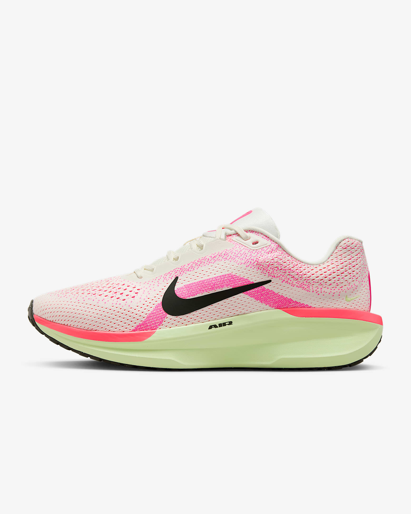 Nike Winflo 11 男子公路跑步鞋 - 帆白/透明粉/亮深红/红杉绿