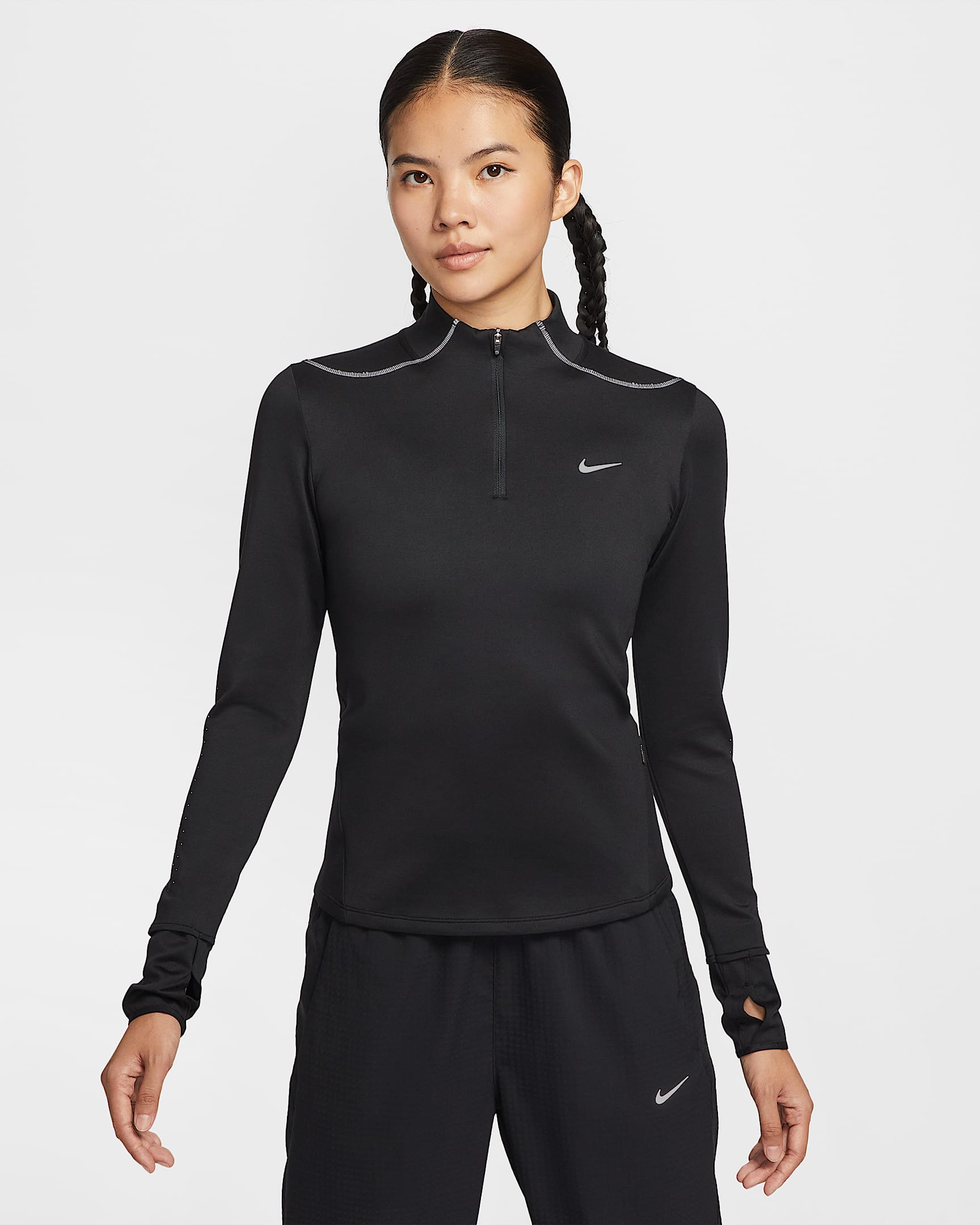 Nike Swift Therma-FIT ADV 女子反光装饰跑步上衣 - 黑/黑