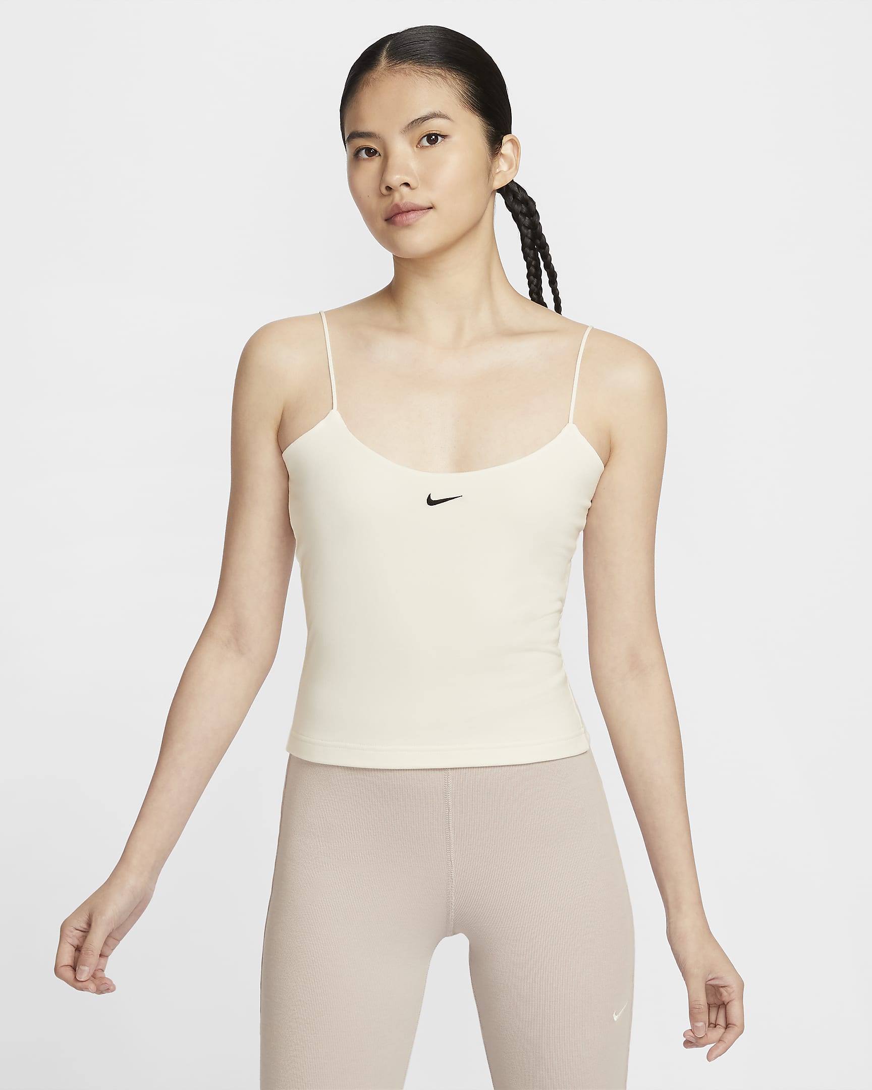 Nike Sportswear Chill Knit 女子紧身吊带背心 - 帆白/黑