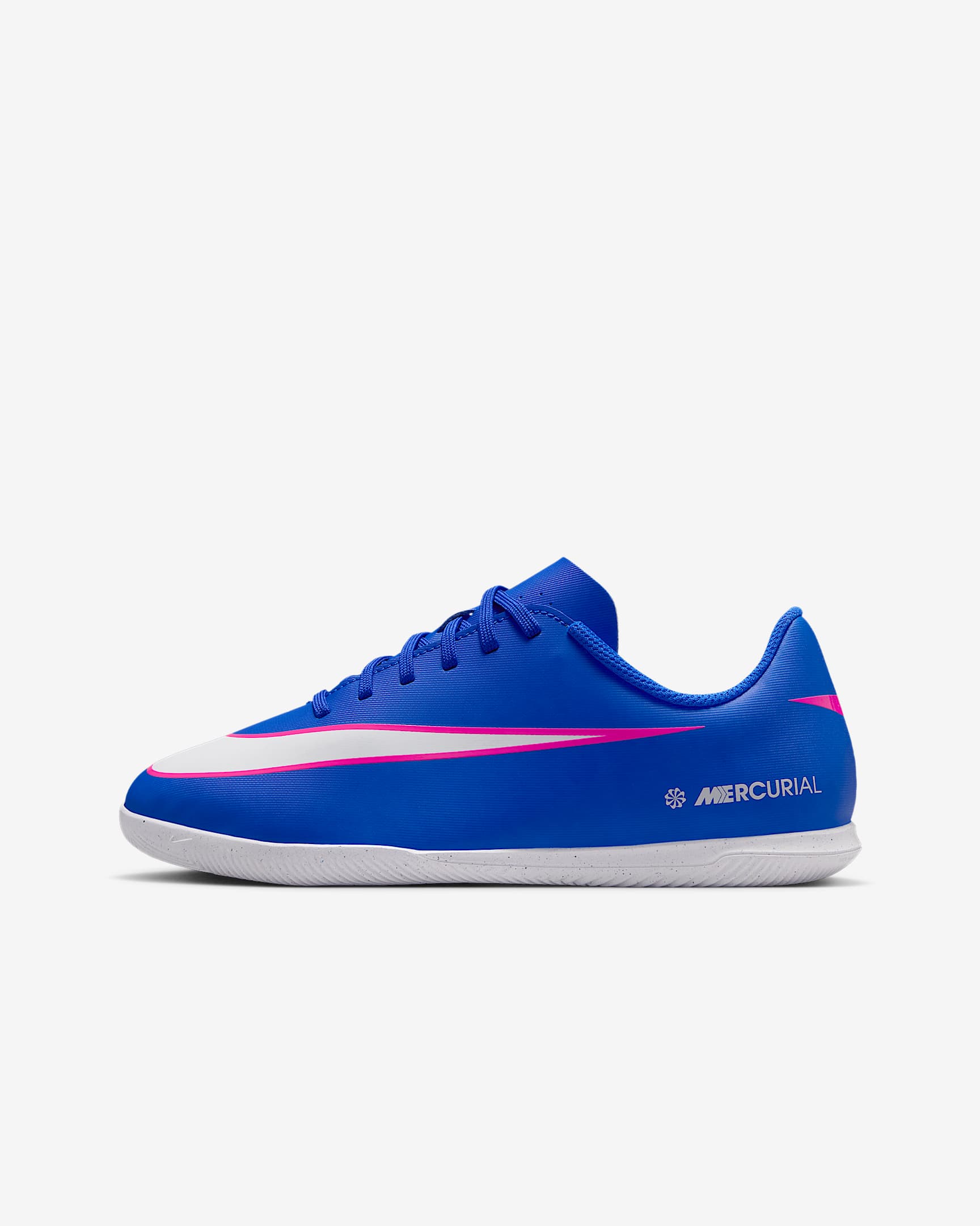 Nike Jr. Mercurial Vapor 16 Club 耐克刺客系列大童 IC 室内/球场低帮足球鞋 - 赛车蓝/白色