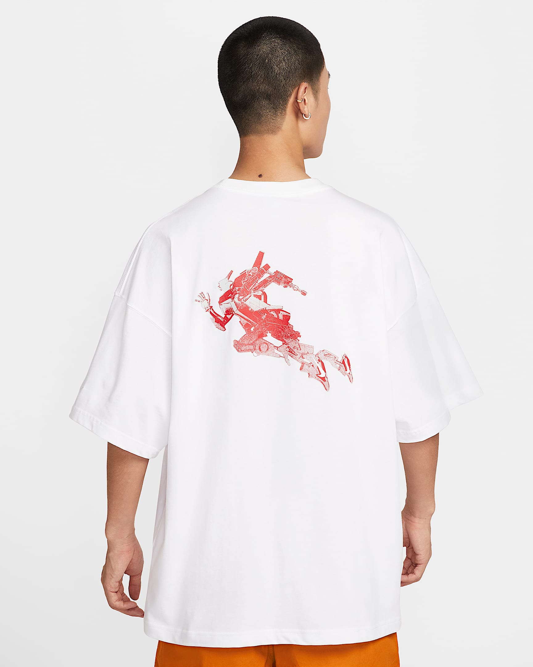Nike Sportswear 男子 Oversize 风T恤 - 白色/大学红/白色