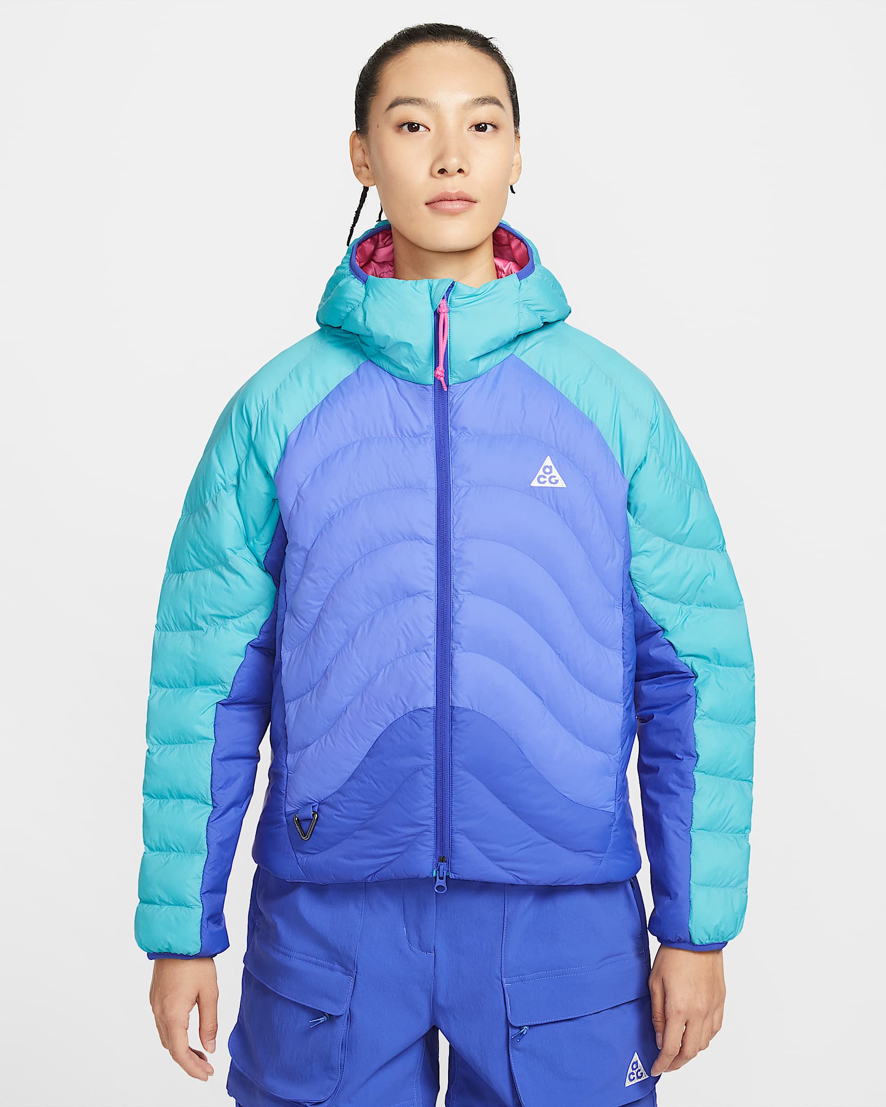 Nike ACG "Lava Flow" Therma-FIT ADV 女子夹克 - 仙人掌绿/亚紫粉/宝石蓝/山峰白