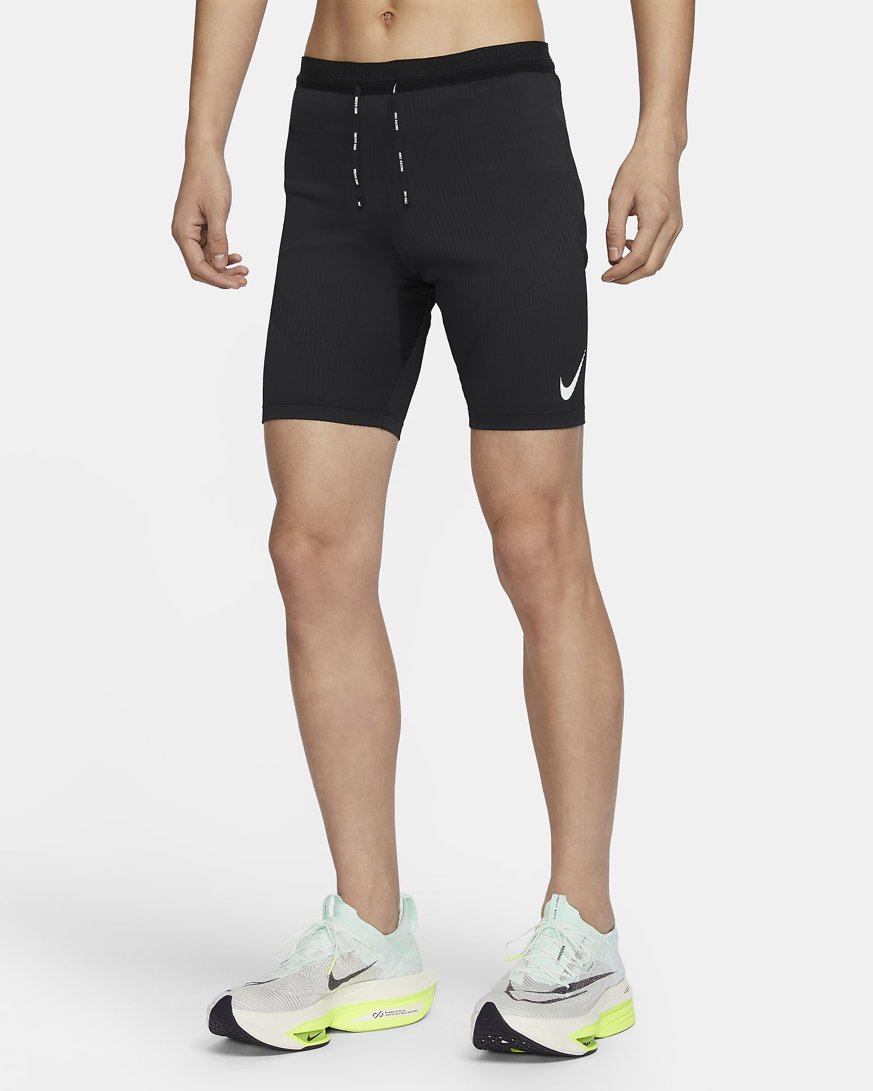 Nike AeroSwift Dri-FIT ADV 男子速干跑步紧身短裤 - 黑/山峰白