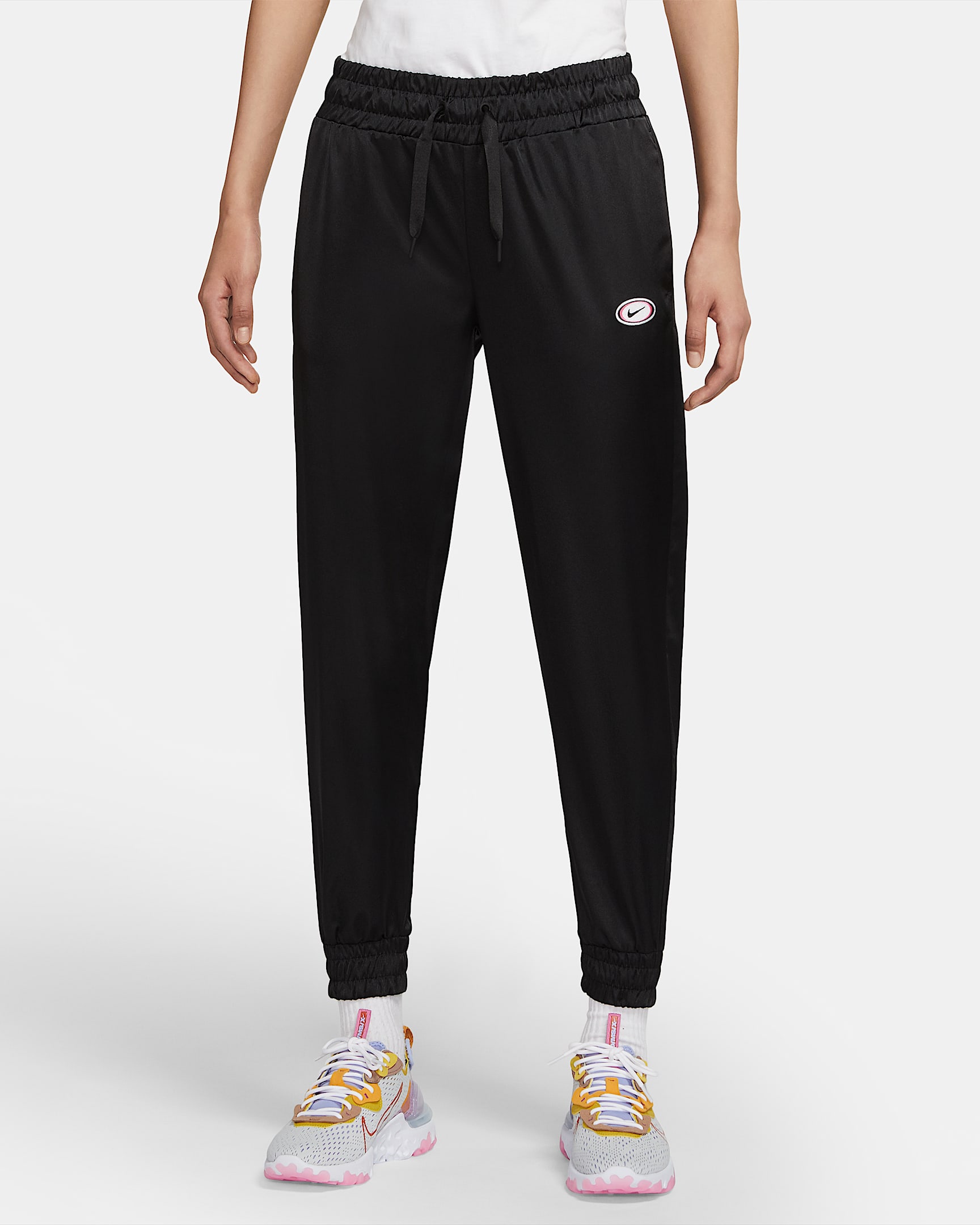 Nike Sportswear 女子缎面长裤 - 黑