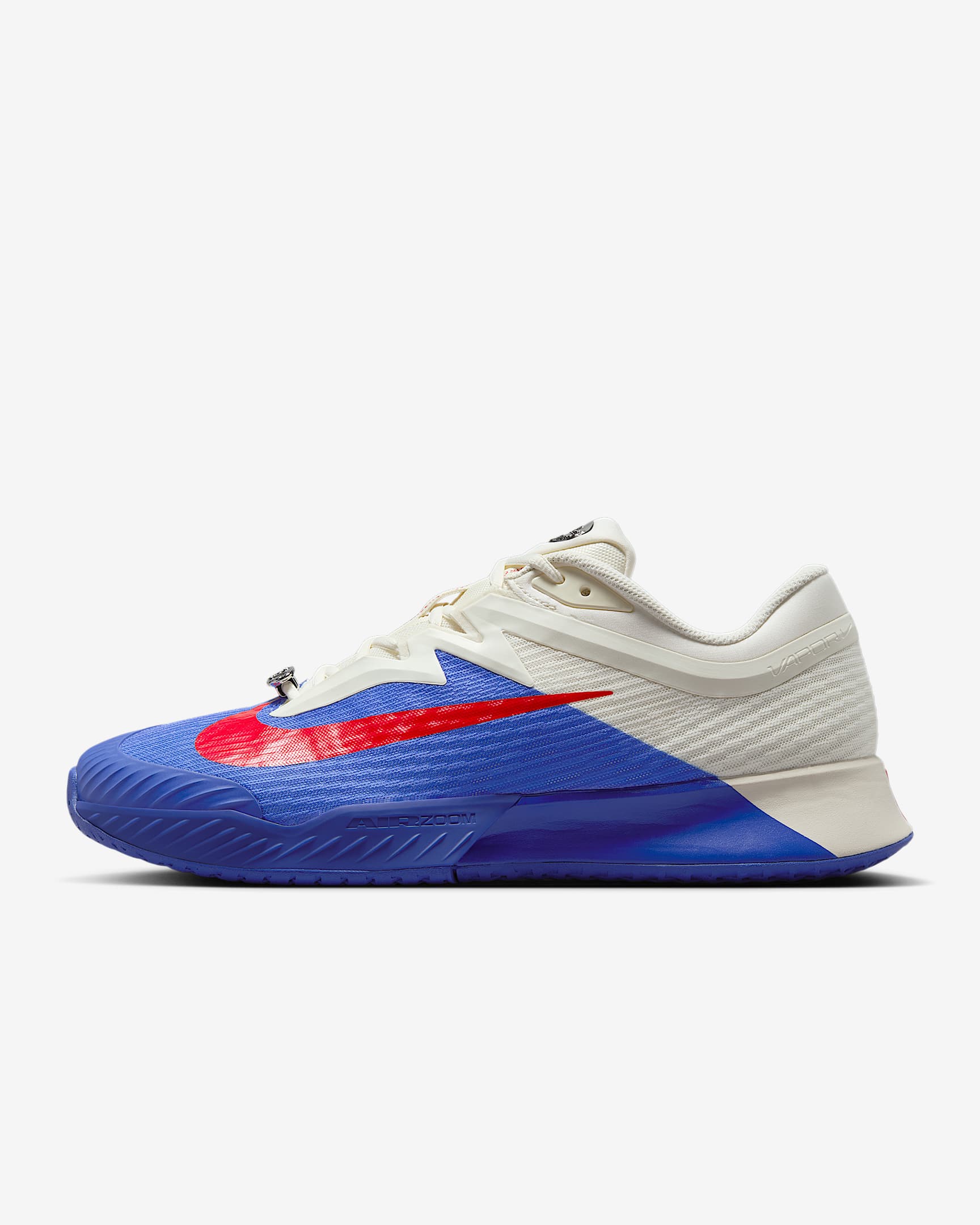 Nike Vapor Pro 3 Premium 男子硬地球场网球鞋 - 深夜蓝/淡象牙白/金属银/浅深红