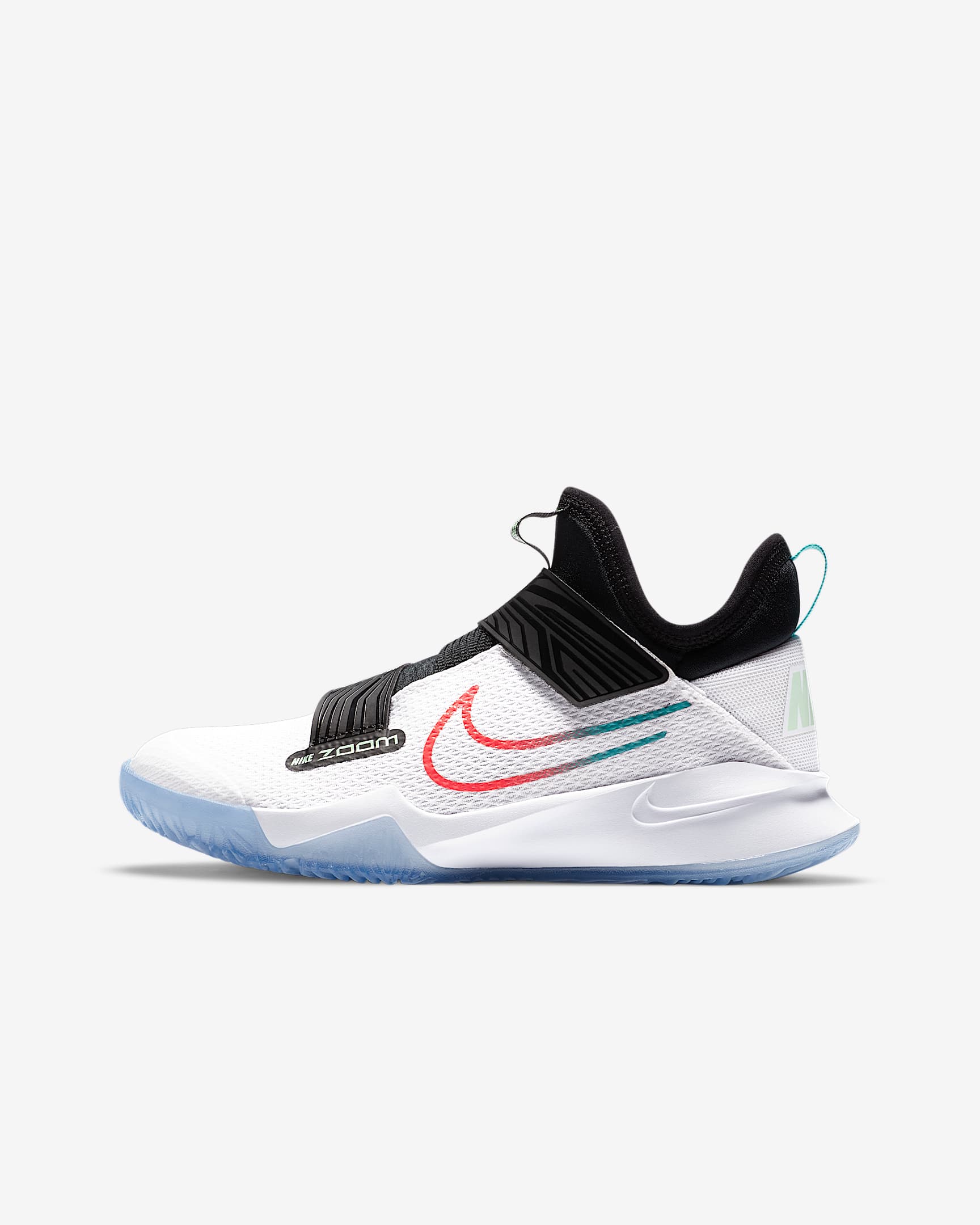 Nike Zoom Flight (GS) 大童篮球童鞋 - 白色/尊贵翡翠绿/黑/闪电深红