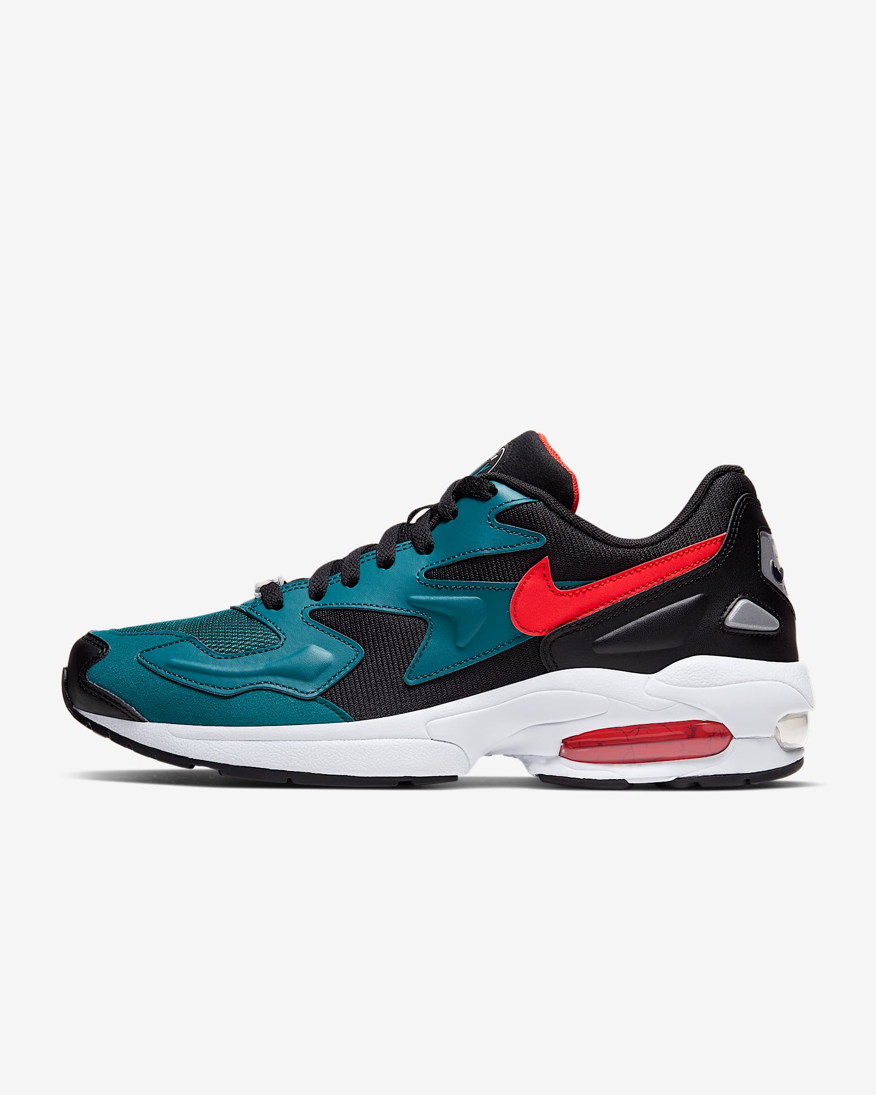 Nike Air Max2 Light 男子运动鞋 - 黑/晶洞水鸭青/白金色/哈瓦那红