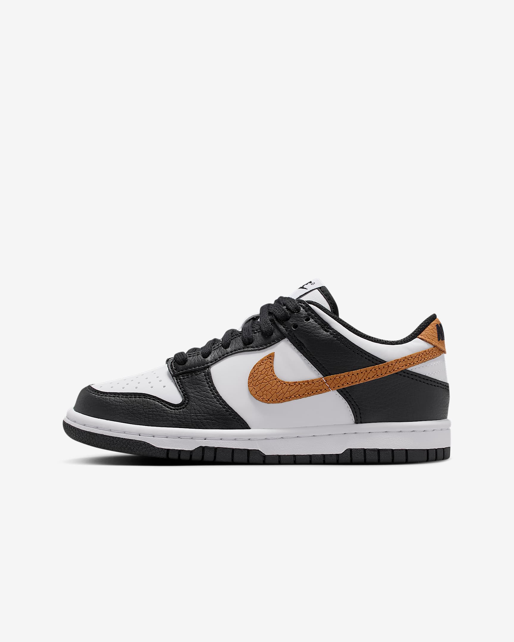 Nike Dunk Low 大童运动鞋 - 黑/白色/深宝蓝/亚麻