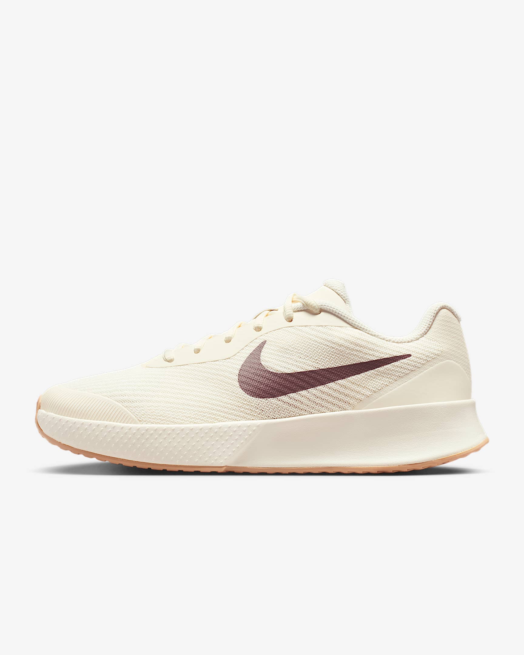 Nike Vapor Lite 3 女子硬地球场网球鞋 - 淡象牙白/棕褐色/图腾黑紫