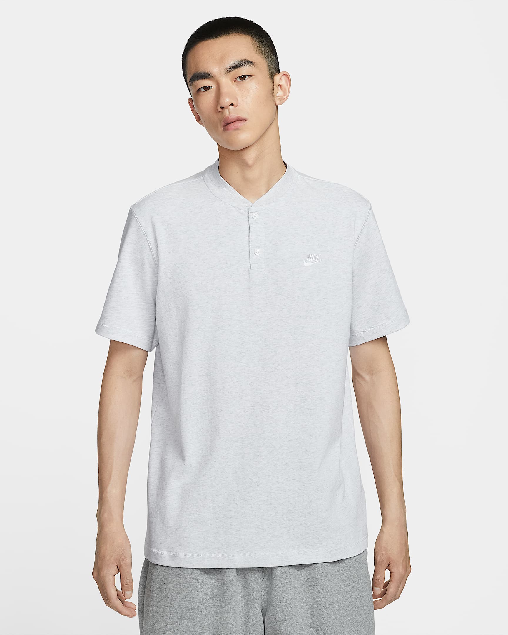 Nike Club 男子短袖亨利衫 - 调色桦树色/白色/白色