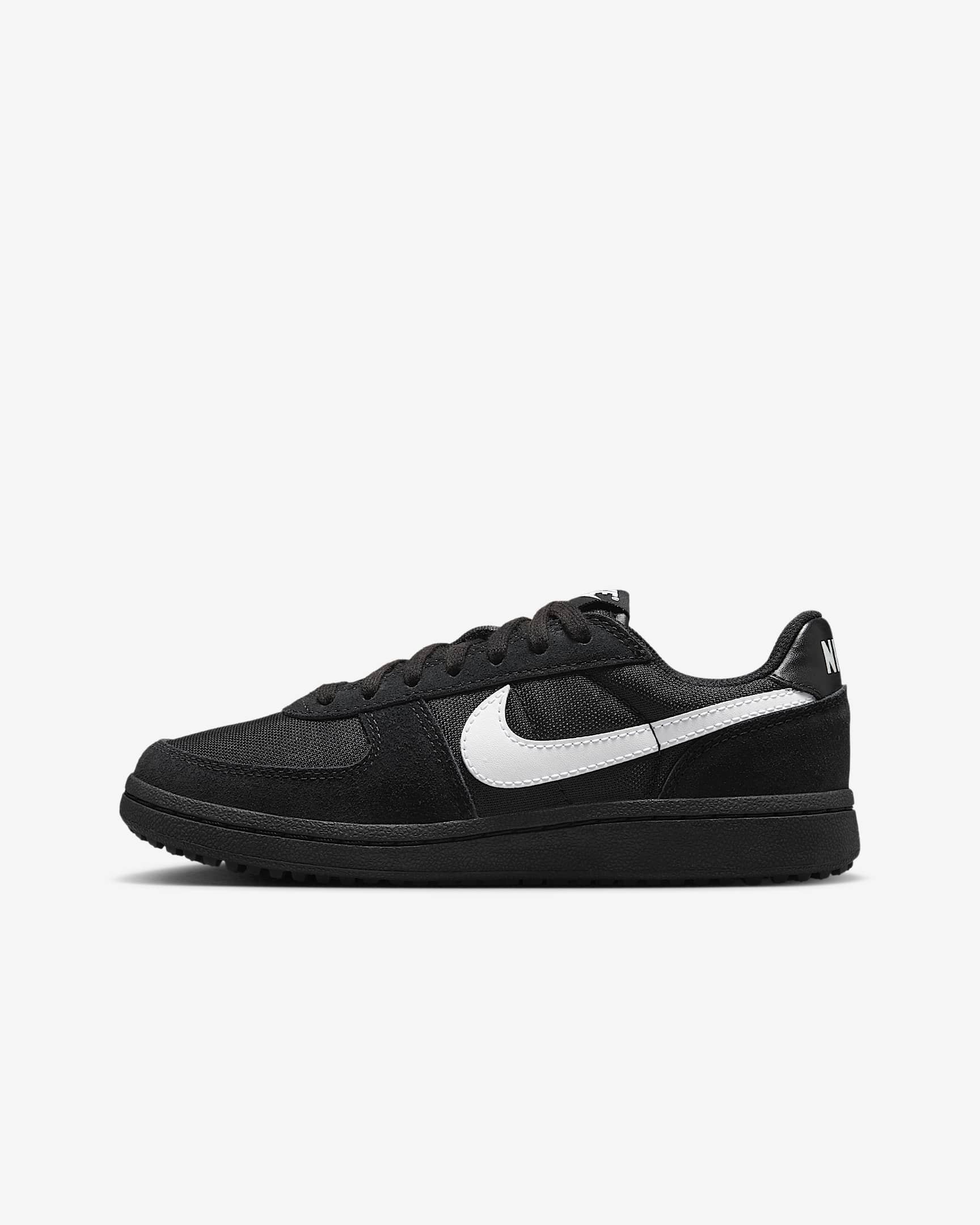 Nike Field General "Ref" 大童薄底运动鞋 - 黑/黑/白色