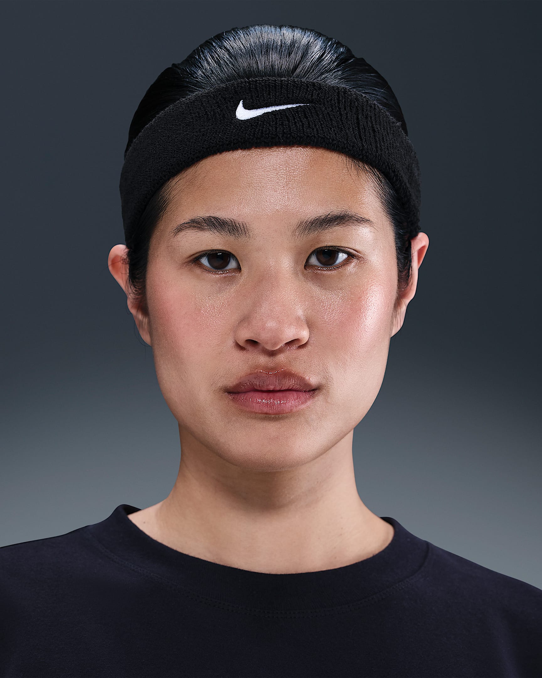 Nike Swoosh Classic 头带(1 条) - 黑/白色