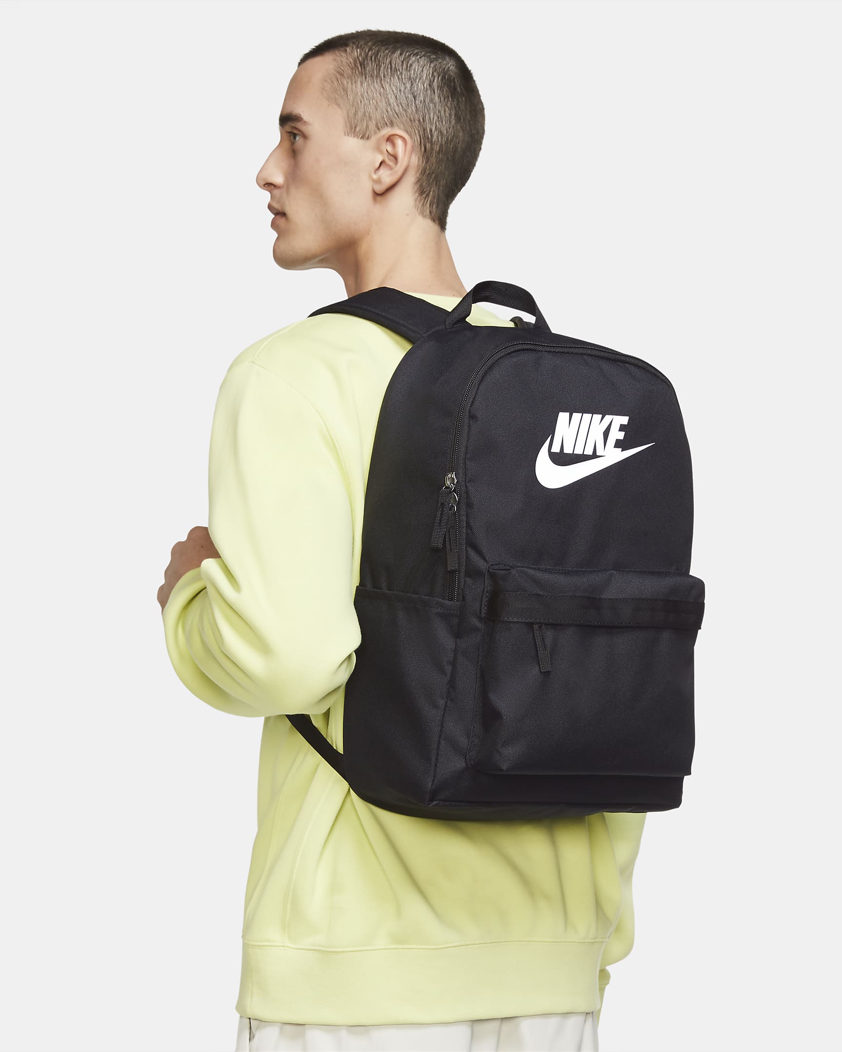 Nike Heritage 双肩包 - 黑/黑/白色