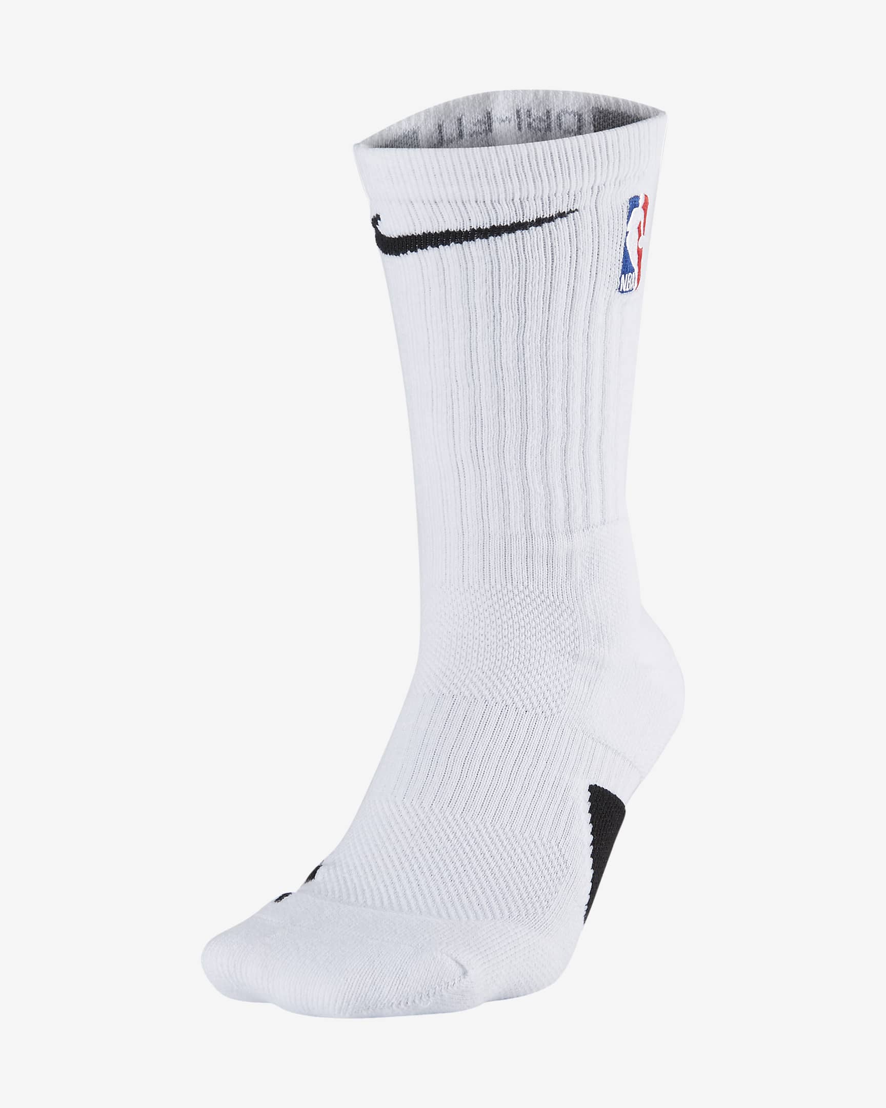 Nike Elite NBA 速干中筒运动袜(1 双) - 白色/黑