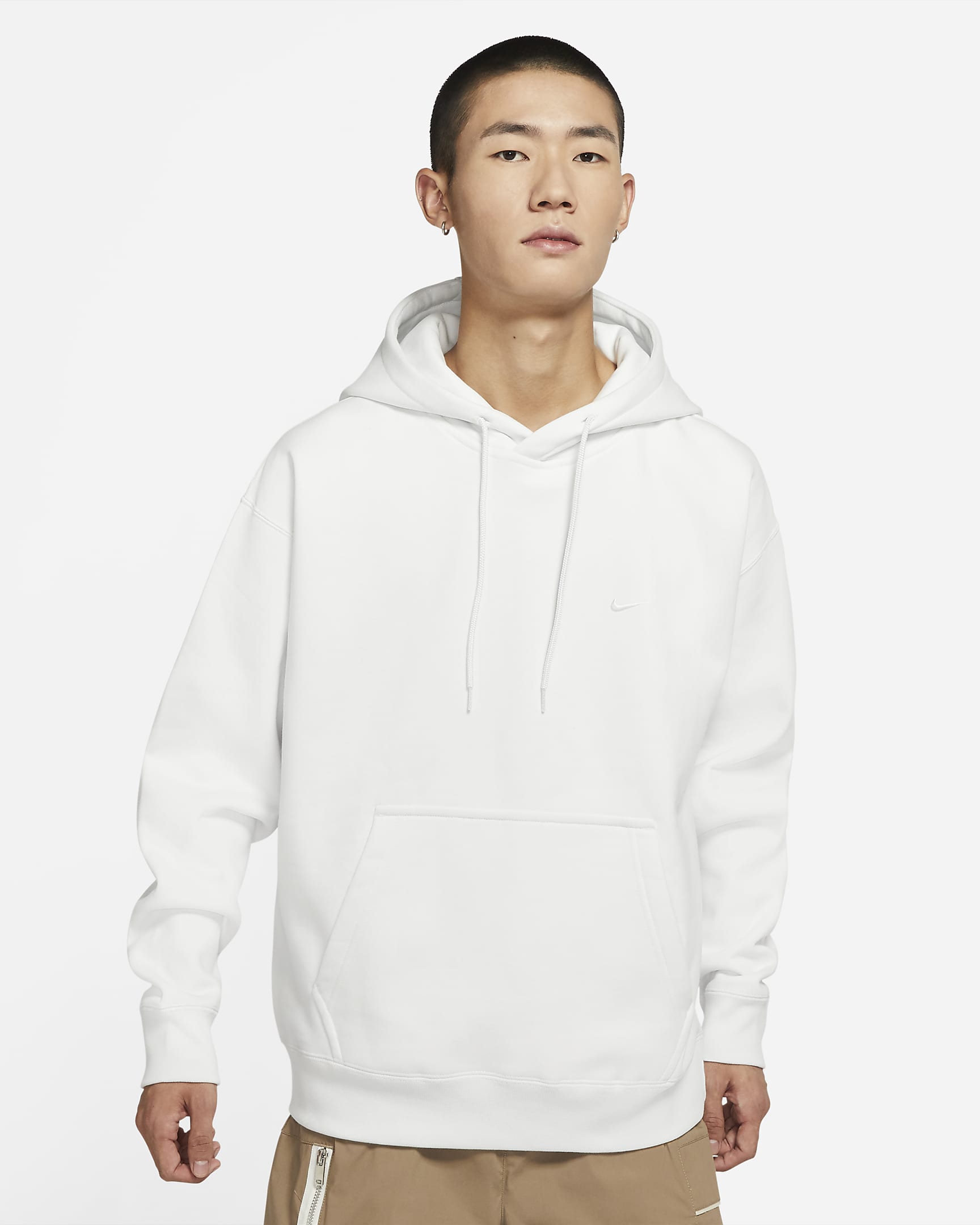 Nike Solo Swoosh 男子加绒连帽衫 - 山峰白/白色