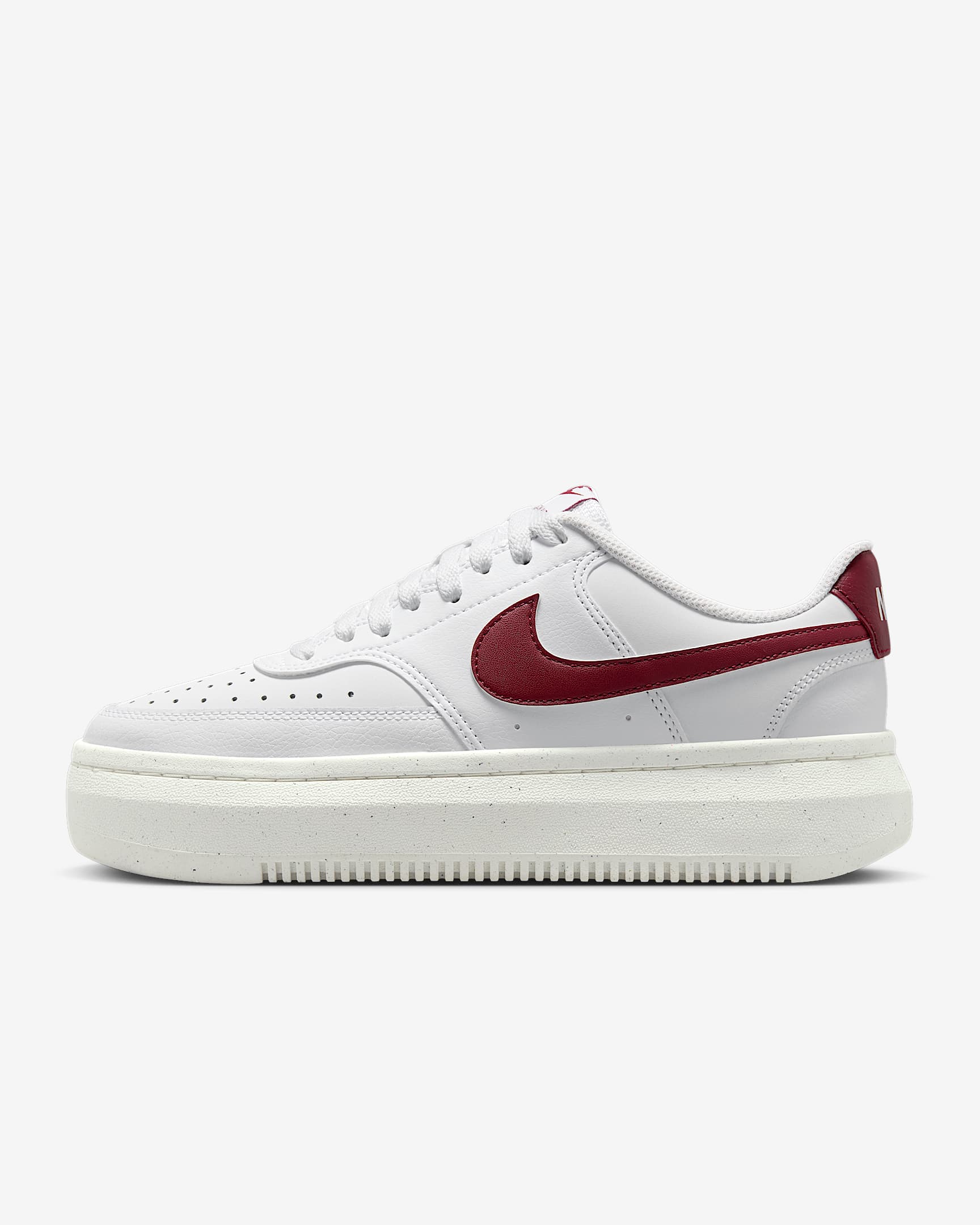 Nike Court Vision Alta 女子厚底运动鞋 - 白色/帆白/队红