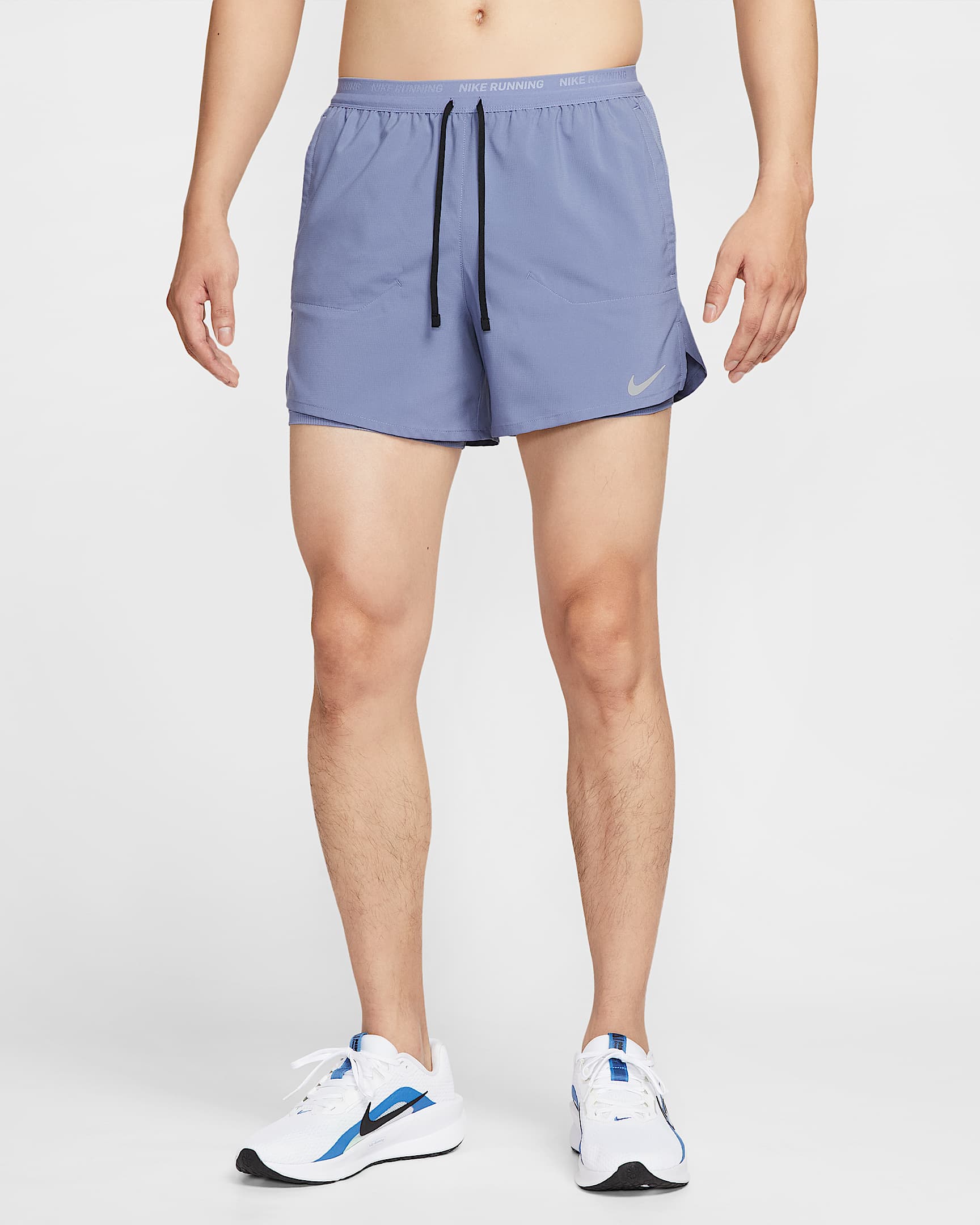 Nike Stride Dri-FIT 男子速干二合一跑步短裤 - 世界靛青/世界靛青/黑