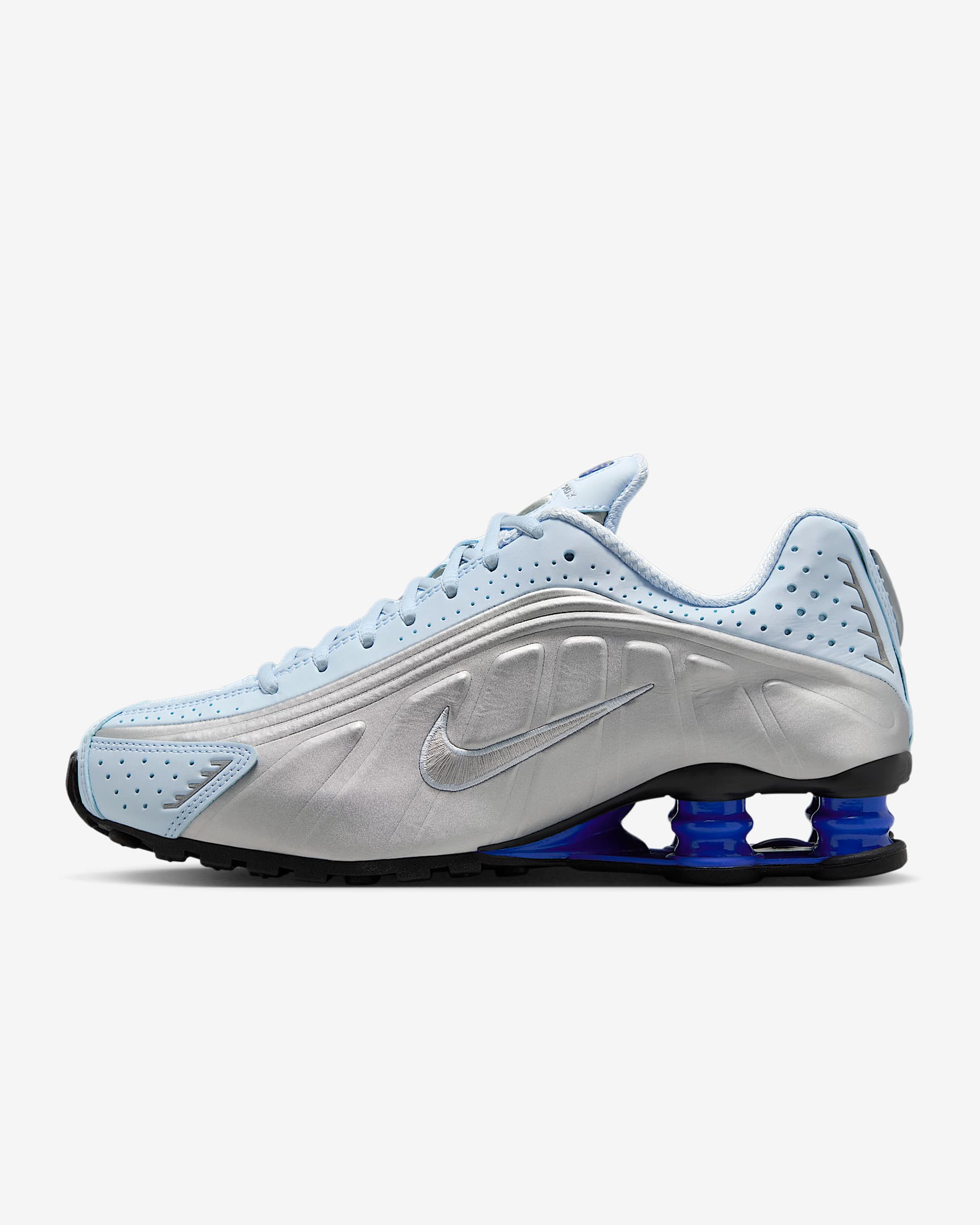 Nike Shox R4 KYOKA 同款女子气柱运动鞋 - 紫蓝/赛车蓝/金属银/金属银
