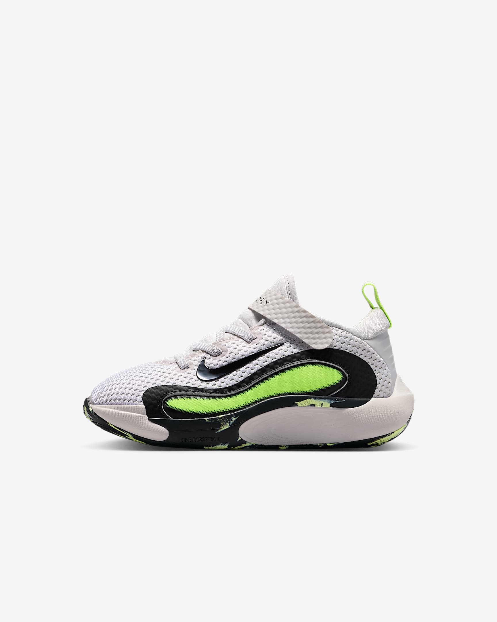 Nike IsoFly SE 幼童运动鞋 - 苍野灰/荧光黄/微黄绿/黑