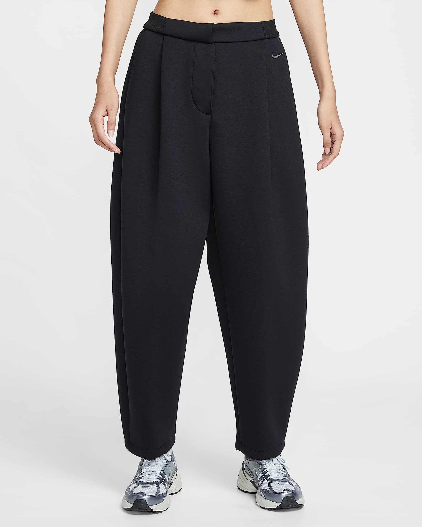 Nike Sportswear Modern Fleece 女子中腰宽松长裤 - 黑/煤黑