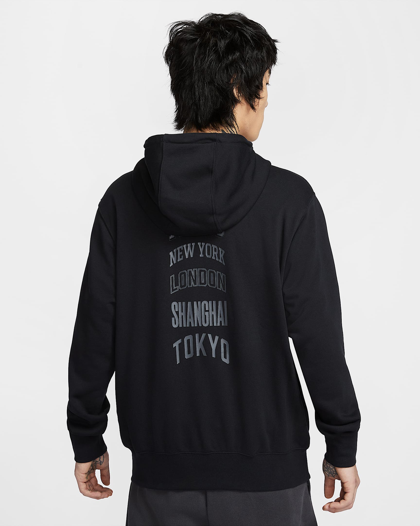 Nike Sportswear Club 男子全长拉链开襟法式毛圈连帽衫 - 黑