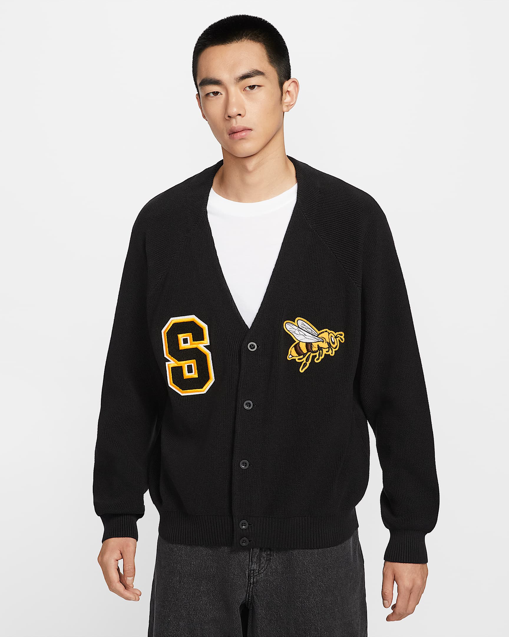 Nike SB 男子学院风滑板开衫 - 黑