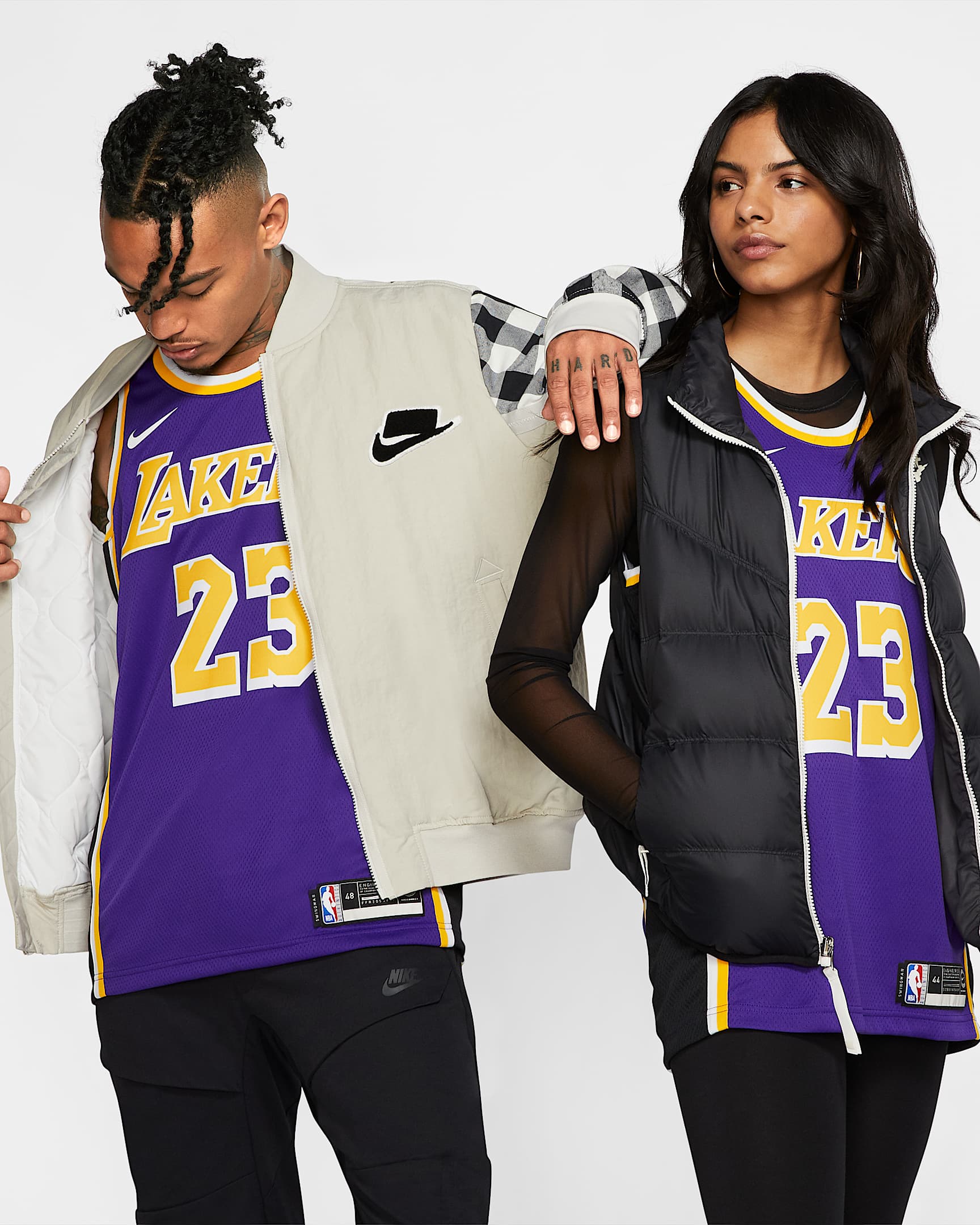 洛杉矶湖人队 (LeBron James) Statement Edition Nike NBA Swingman Jersey 男子球衣 - 全域紫/黑/阿马里洛黄