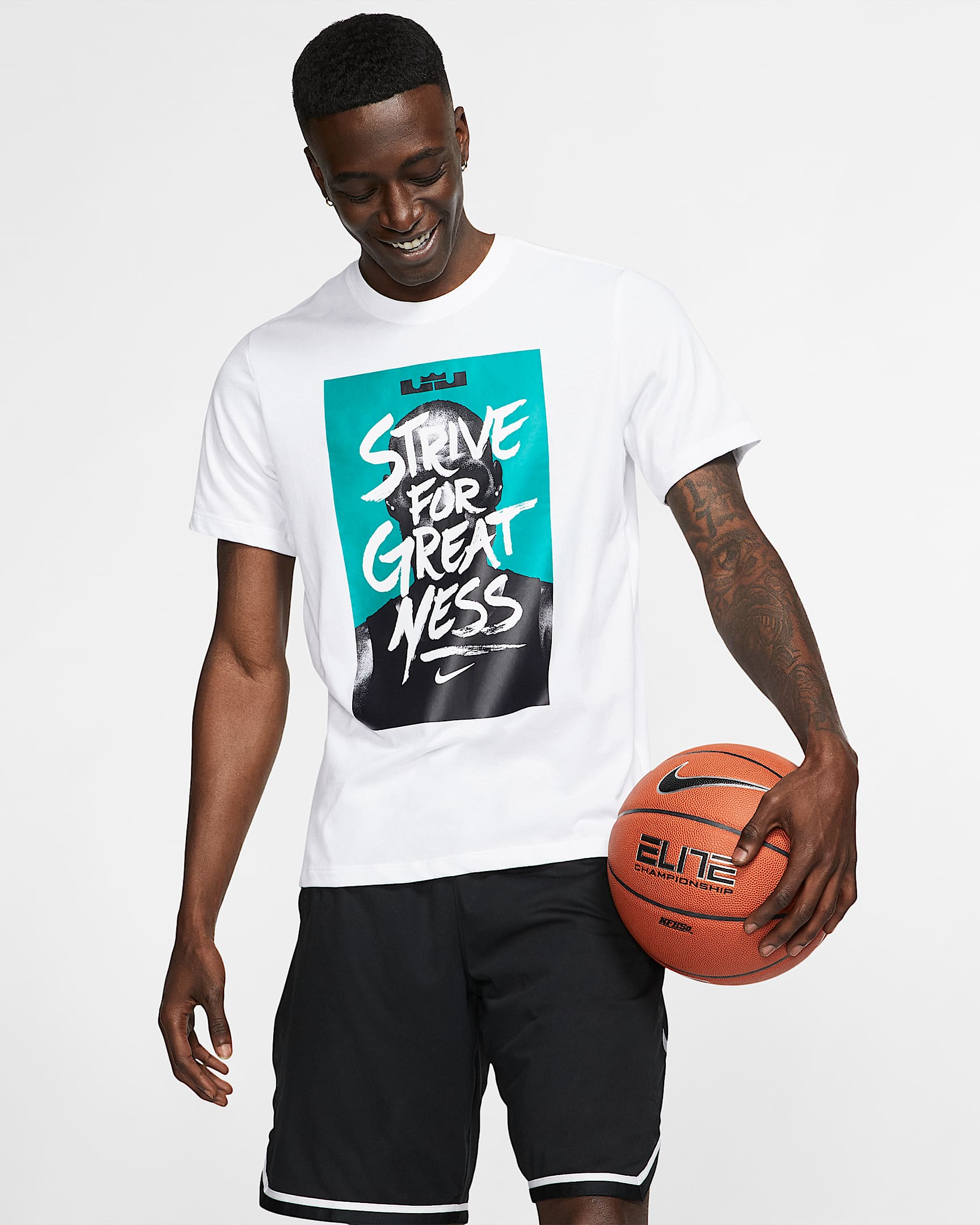 Nike Dri-FIT LeBron 男子篮球T恤 - 白色/白色/白色
