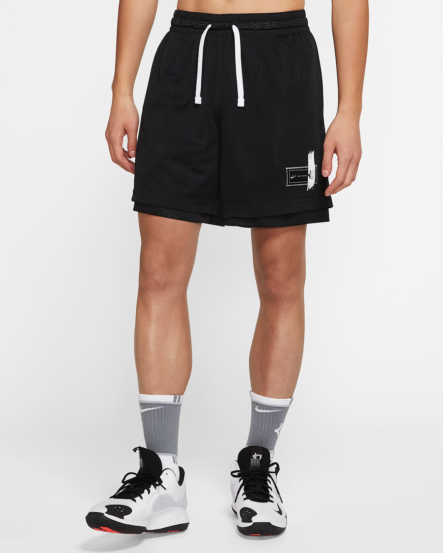 KD Nike 男子篮球短裤 - 黑/黑/白色