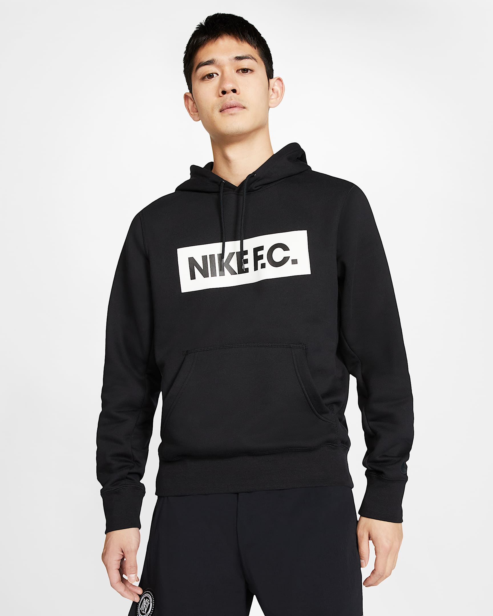 Nike F.C. 男子套头加绒足球连帽衫 - 黑/黑/黑