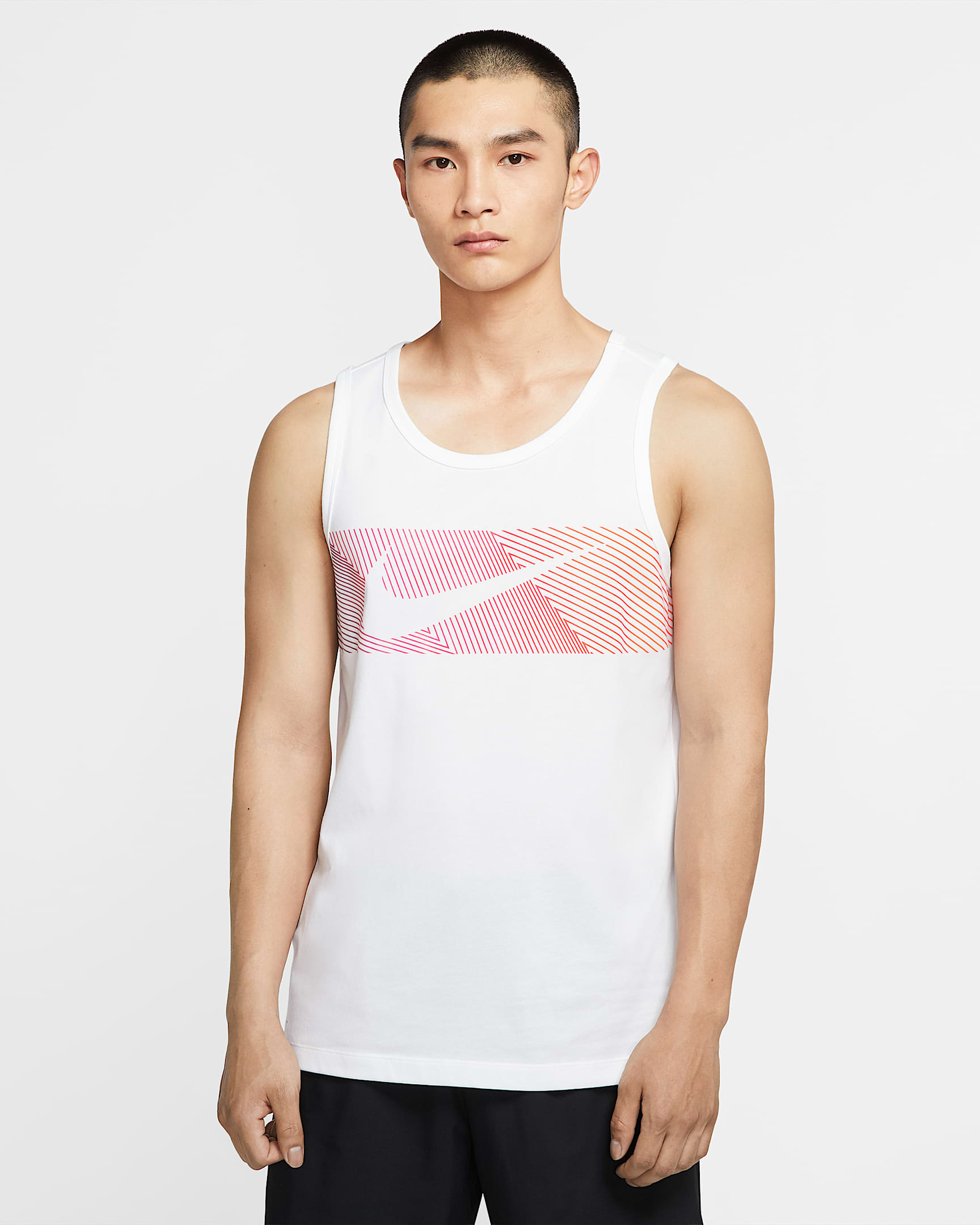 Nike Dri-FIT 男子训练背心 - 白色/橙红