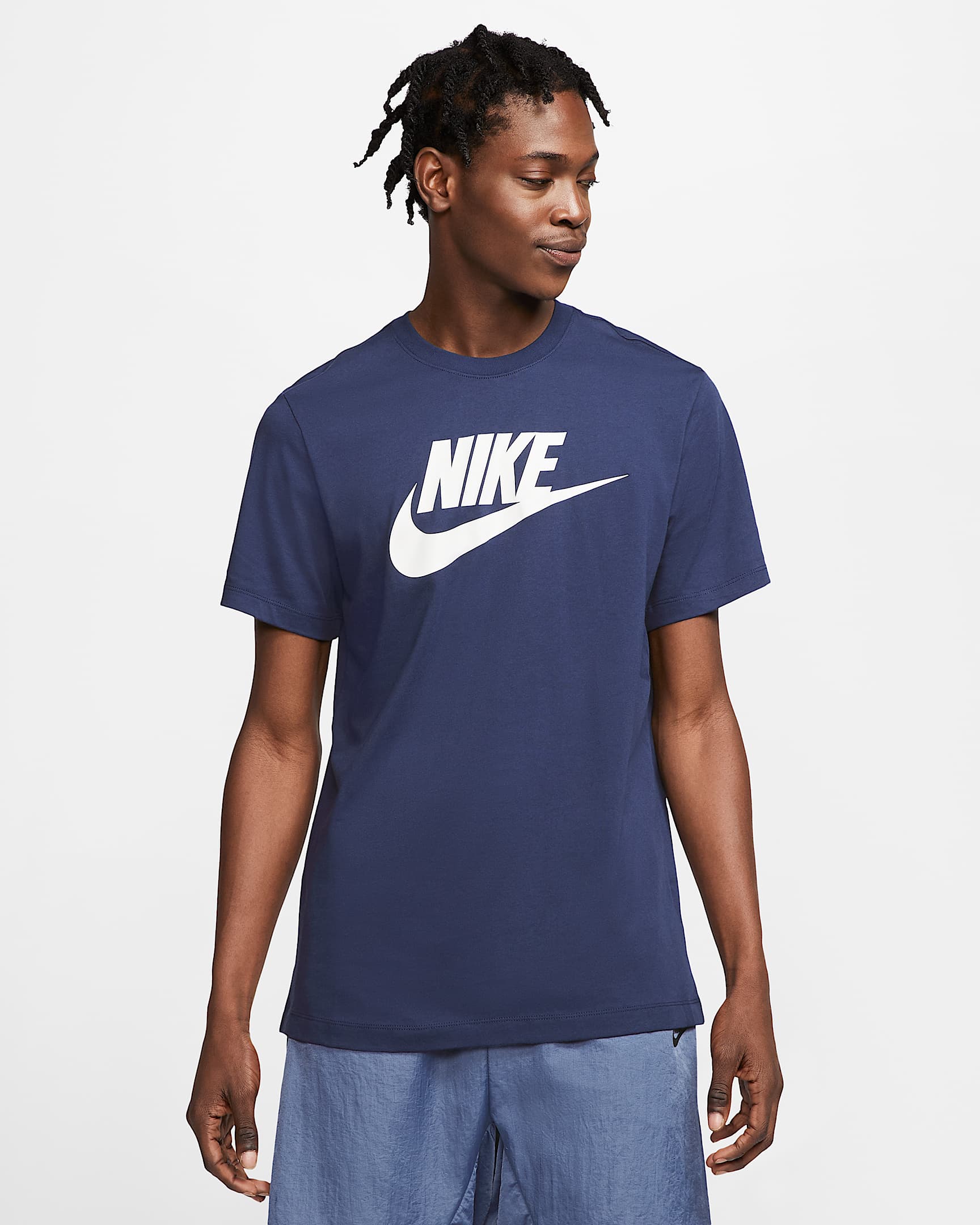 Nike Sportswear 男子T恤 - 深藏青/白色