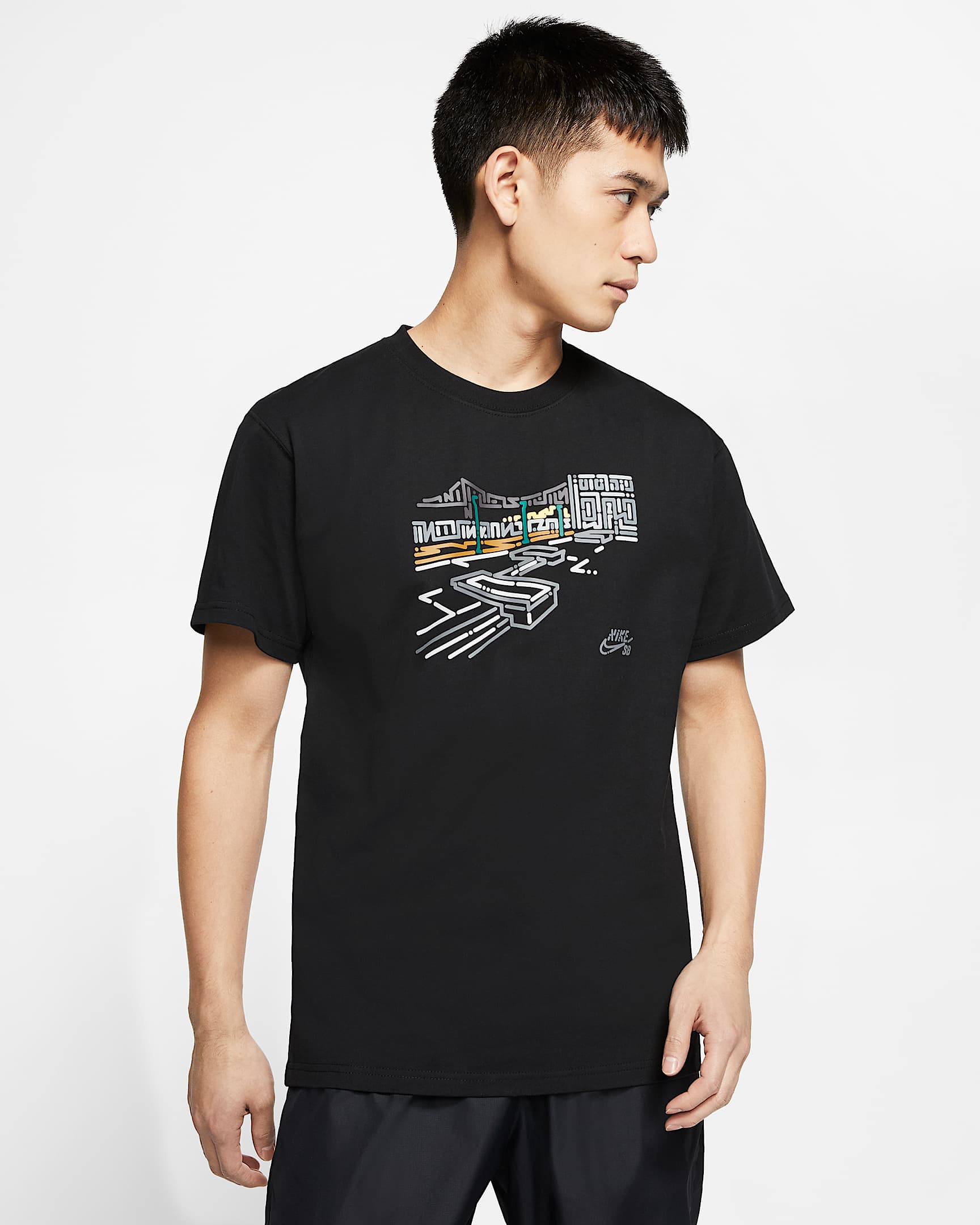 Nike SB 男子滑板T恤 - 黑