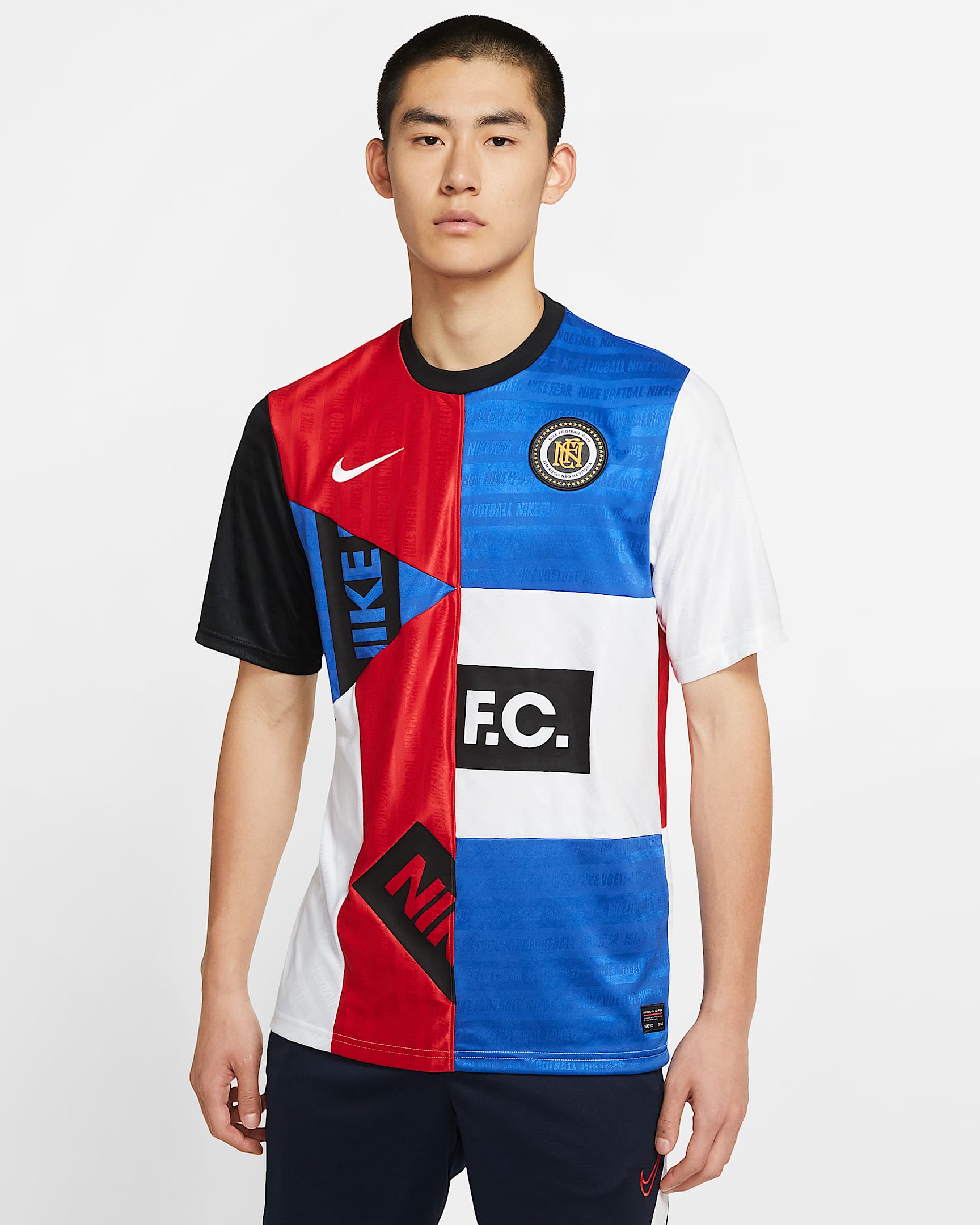 Nike F.C. 主场男子足球球衣 - 游戏宝蓝/黑/大学红/白色