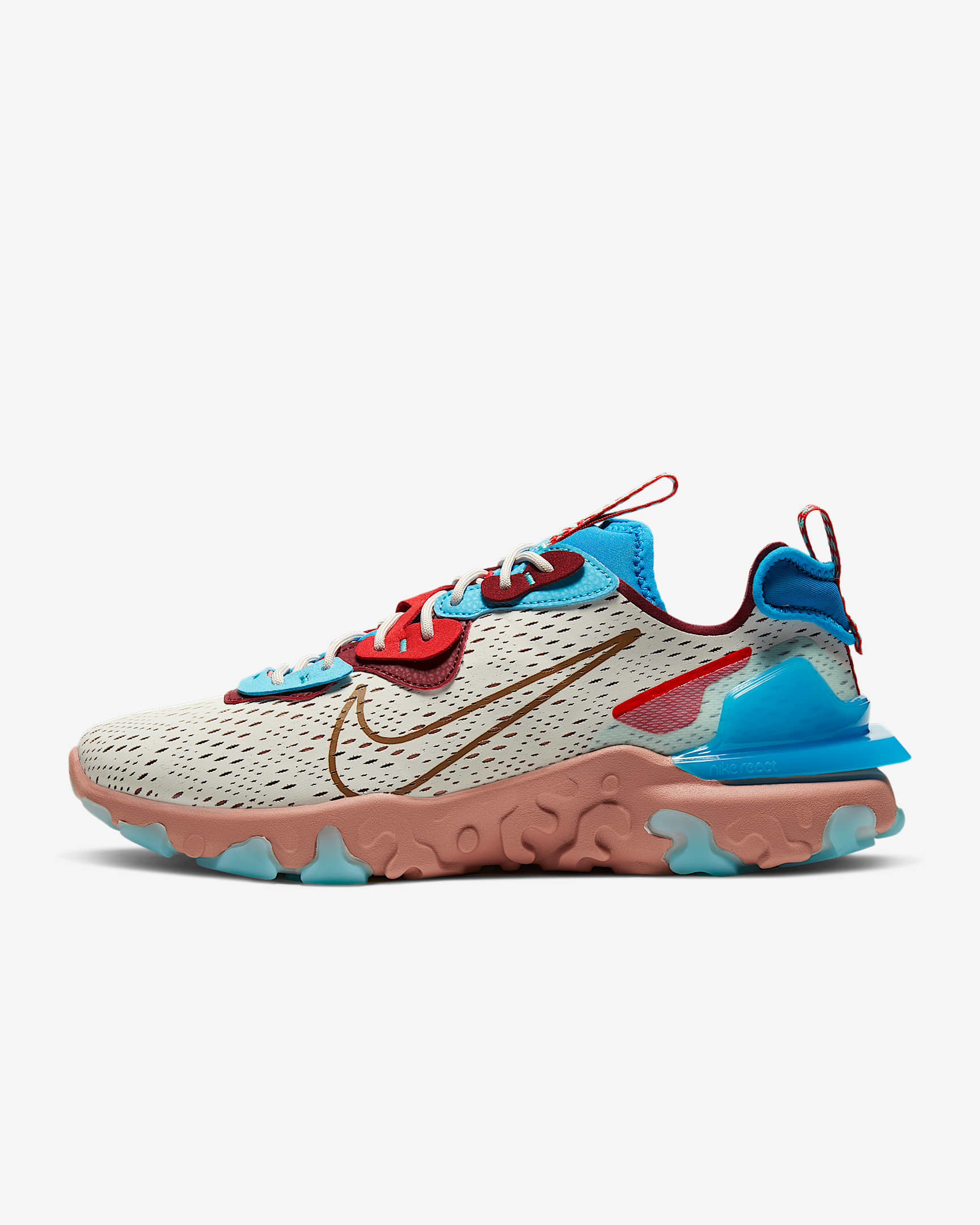 Nike React Vision 男子运动鞋 - 浅骨色/清透蓝/队红/土绯红