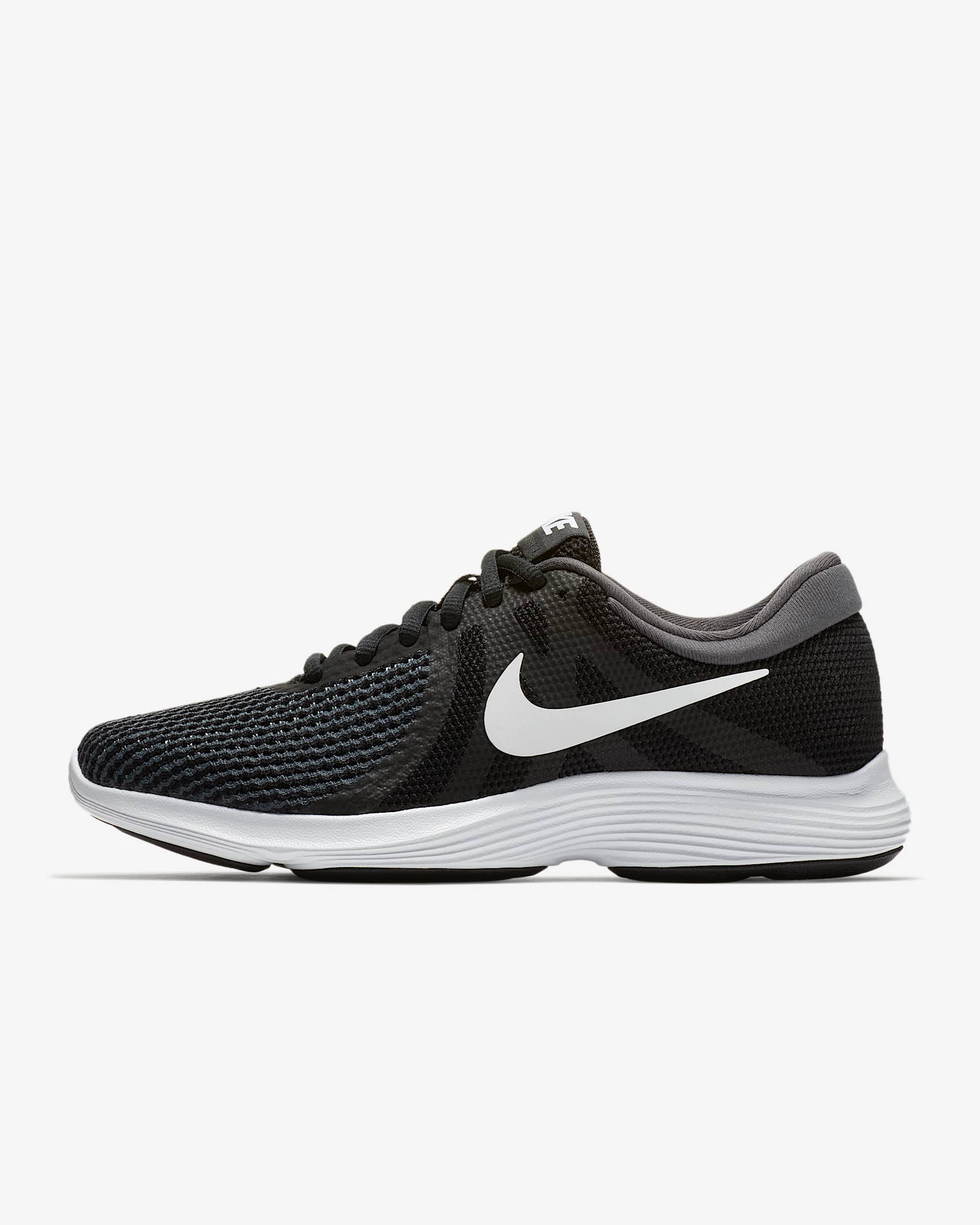 Nike Revolution 4 女子跑步鞋 - 黑/煤黑/白色