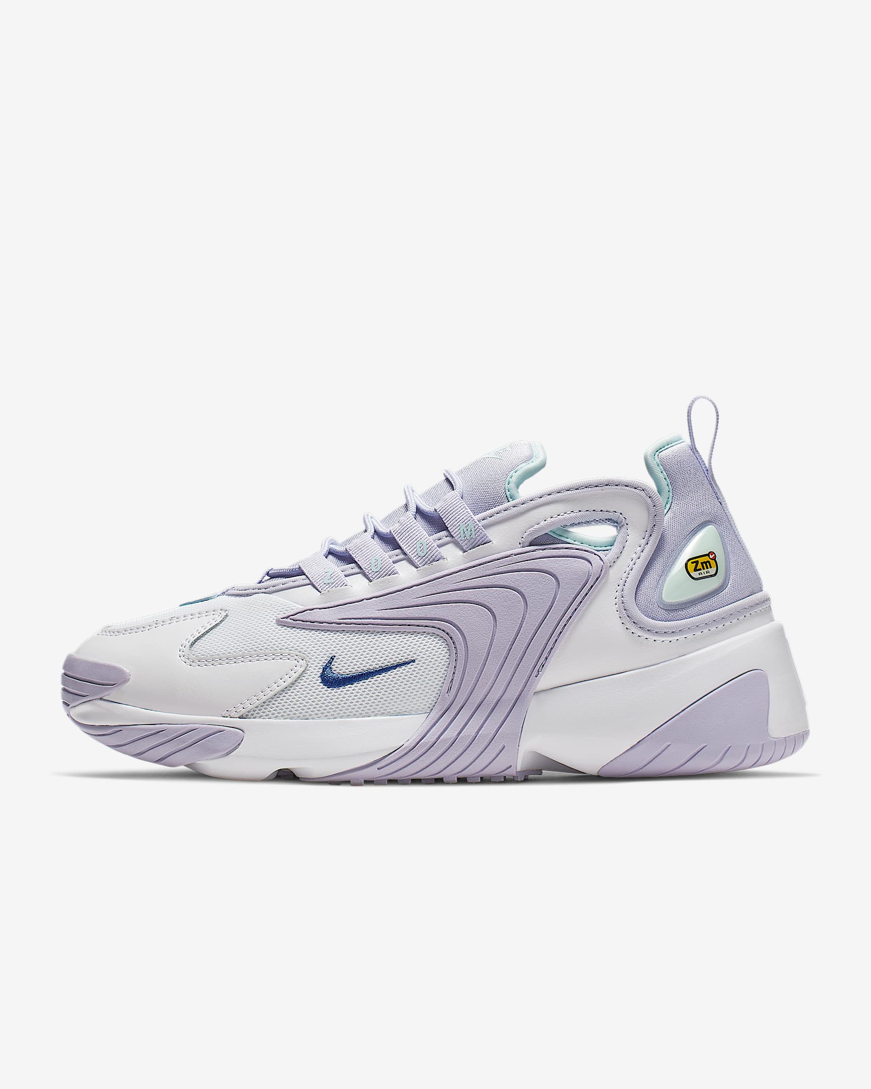 Nike Zoom 2K 女子运动鞋缓震老爹鞋 - 白色/氧气紫/浅青色/宝石蓝