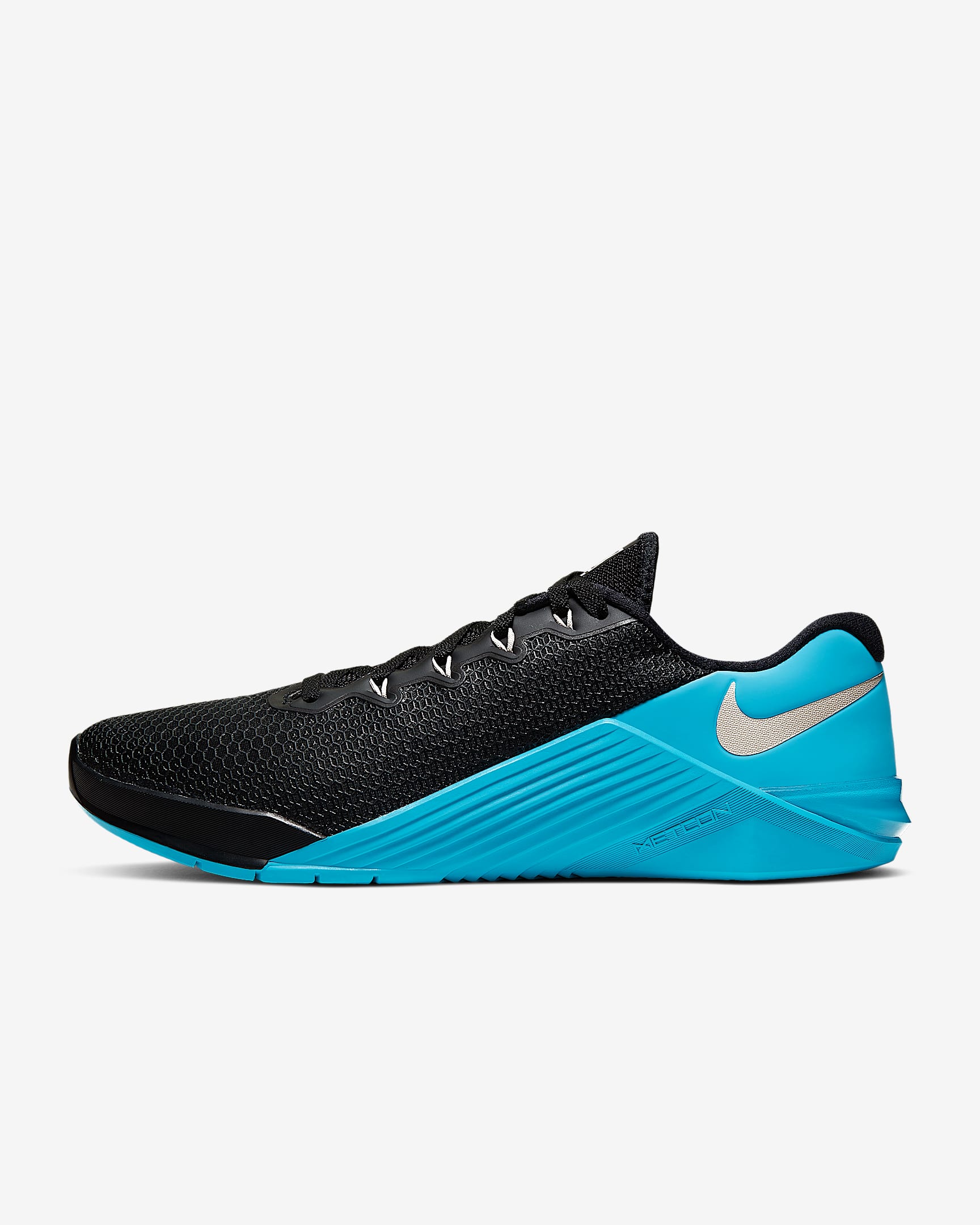 Nike Metcon 5 男/女训练鞋 - 黑/浅电流蓝/赭石沙色