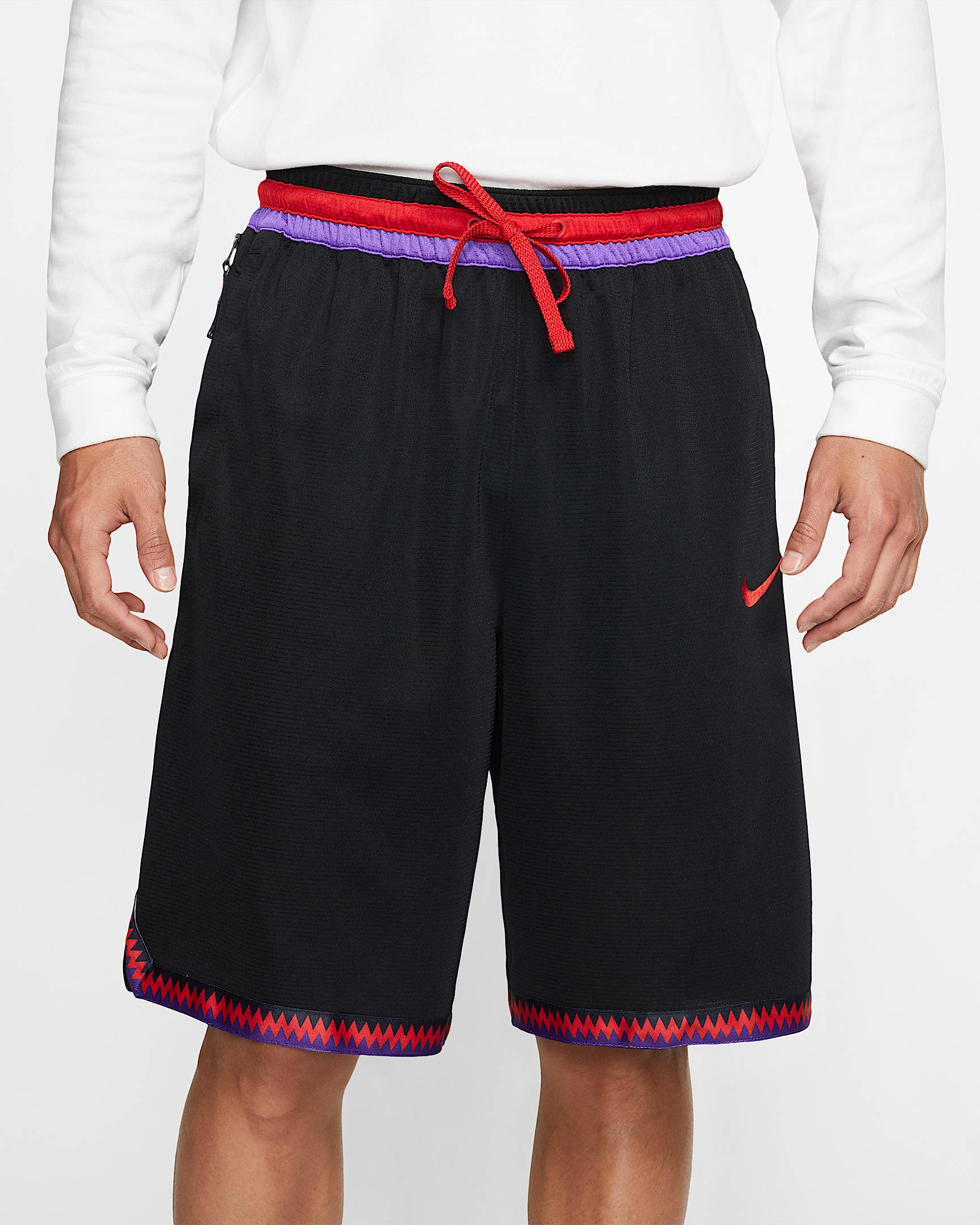 Nike Dri-FIT DNA 男子篮球短裤 - 黑/大学红