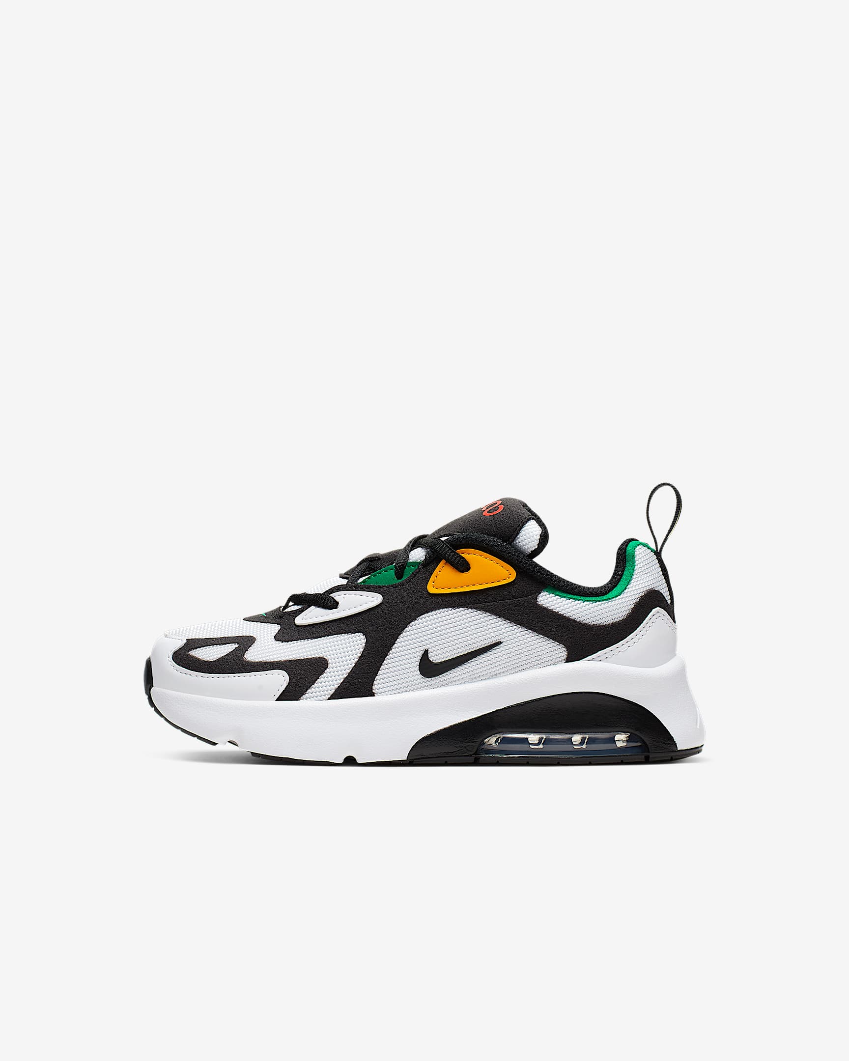 Nike Air Max 200 (PS) 幼童运动童鞋 - 白色/亮深红/大学金/黑